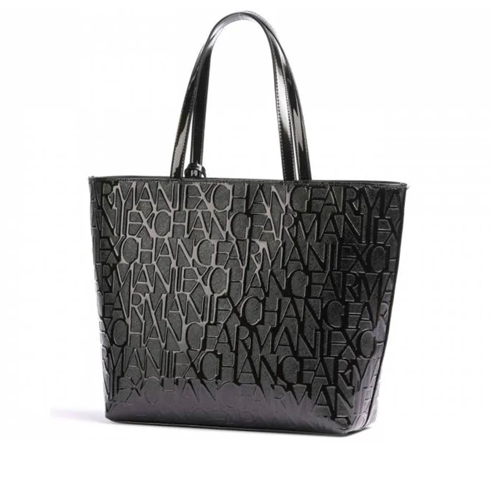 Borsa Donna ARMANI EXCHANGE Shopping a Spalla colore Nero Lucido