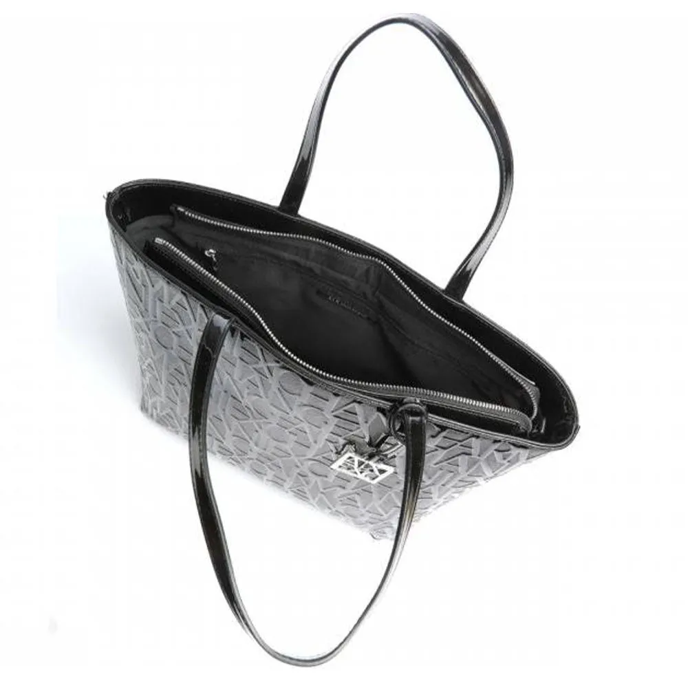 Borsa Donna ARMANI EXCHANGE Shopping a Spalla colore Nero Lucido