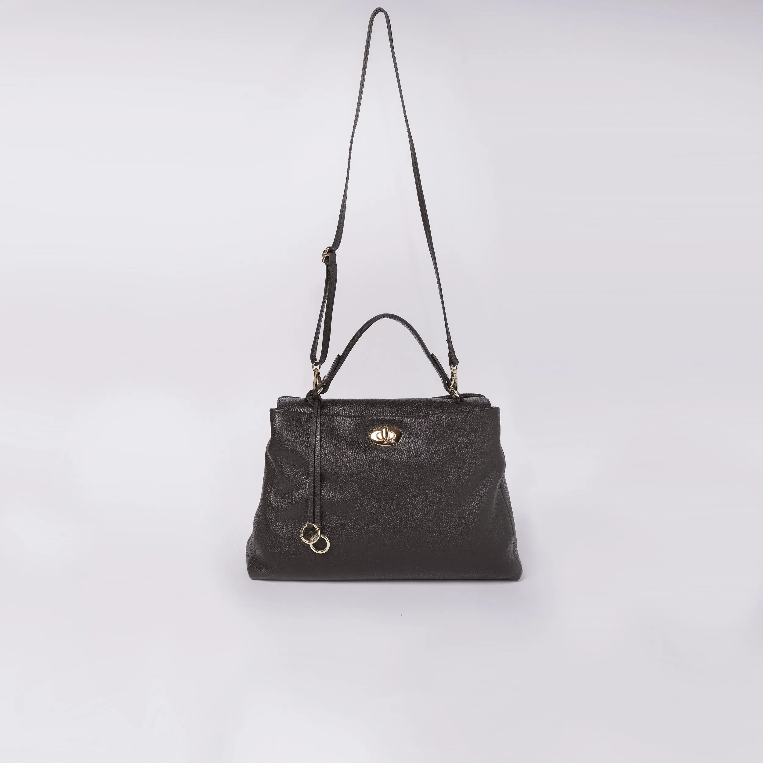Borsa Ludovica in pelle, Nero