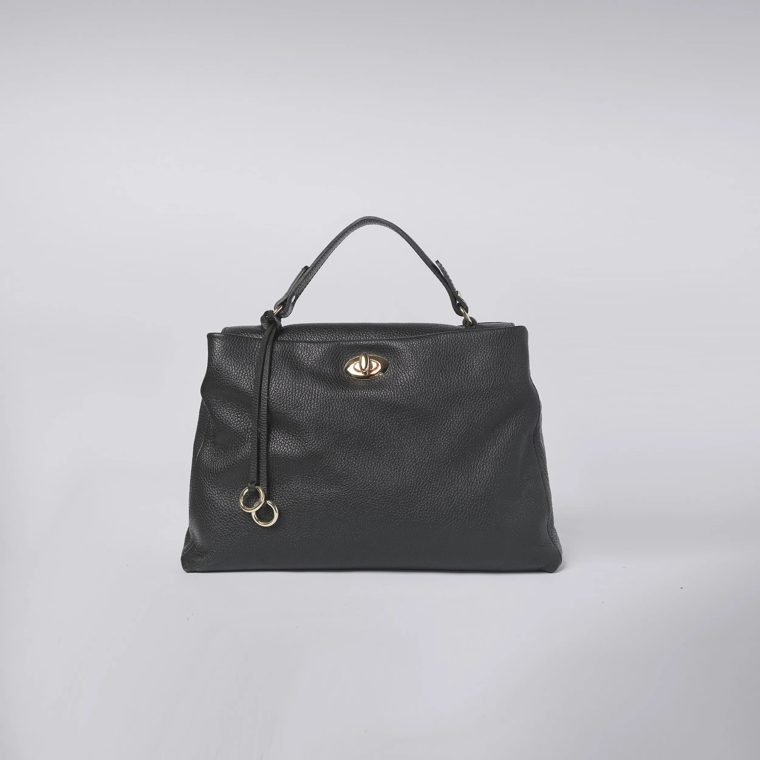 Borsa Ludovica in pelle, Nero