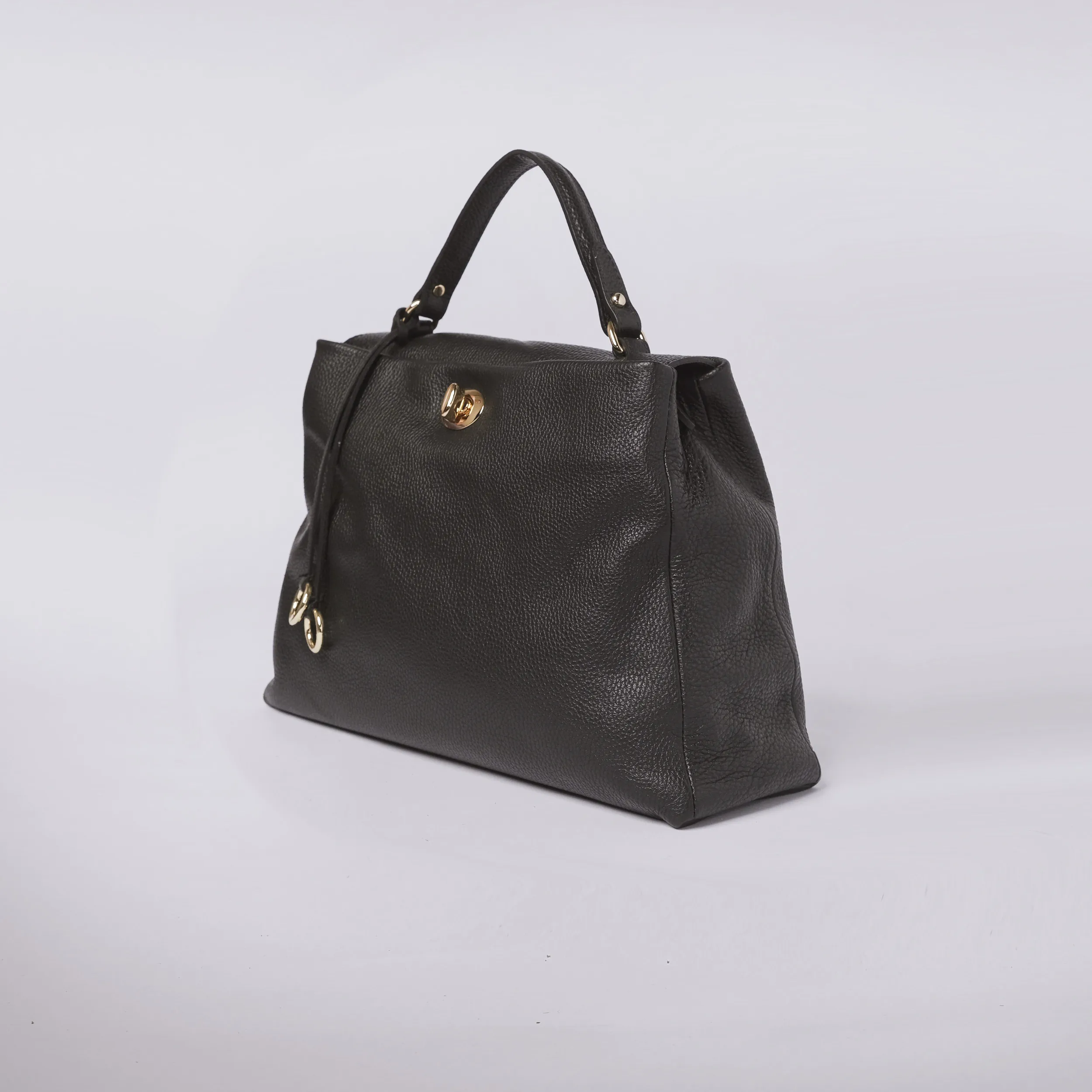 Borsa Ludovica in pelle, Nero