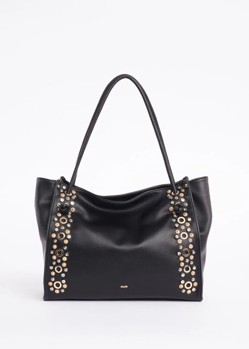 Borsa shopper con borchie
