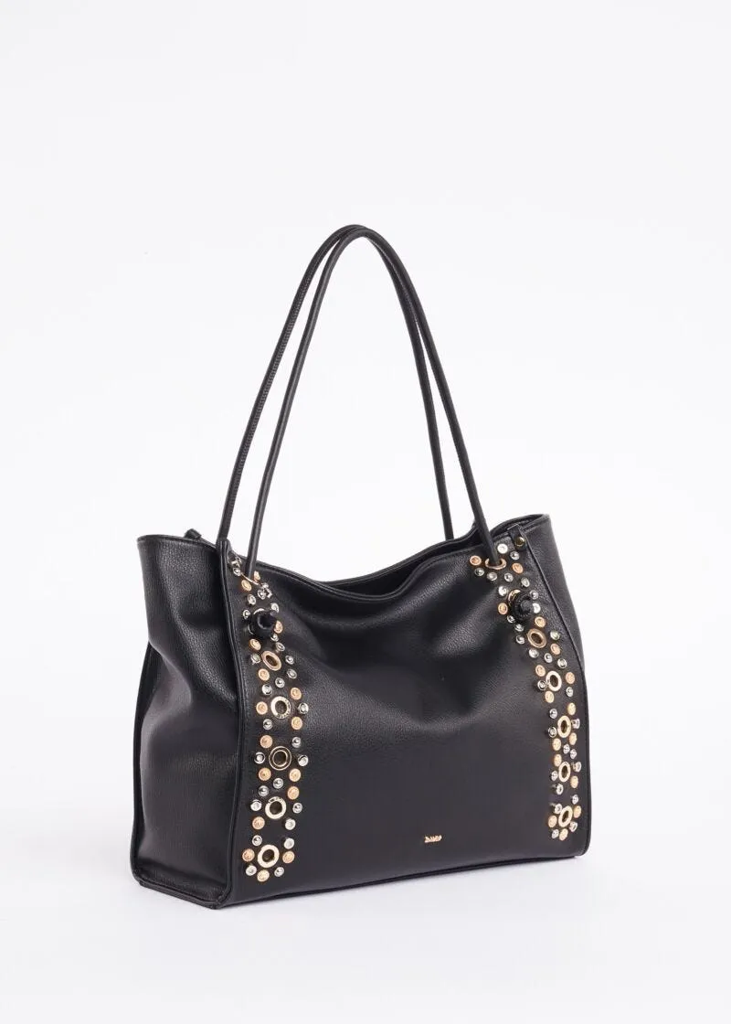 Borsa shopper con borchie