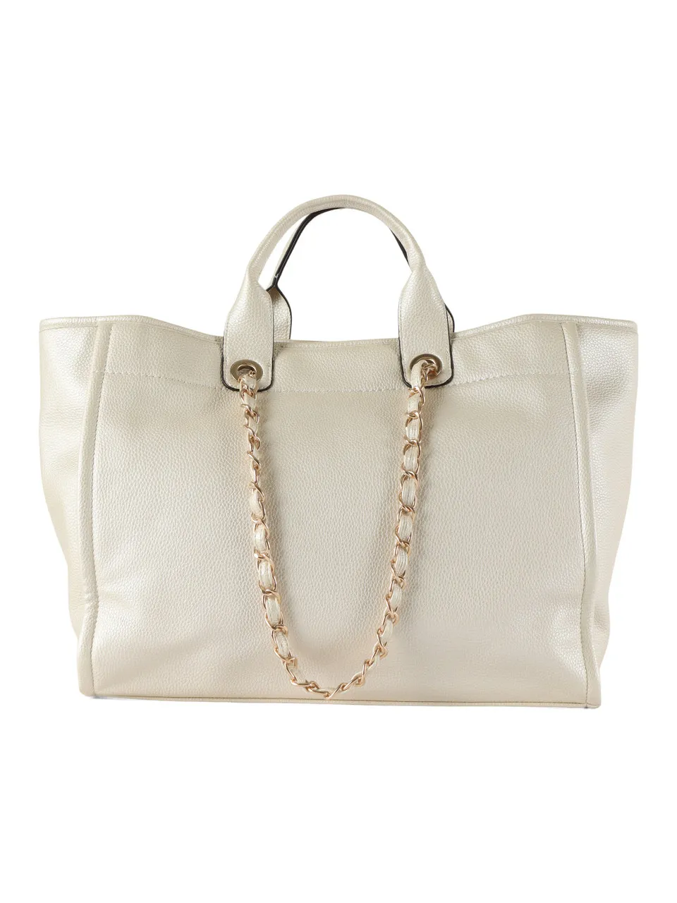Borsa shopper effetto martellato con logo impresso
