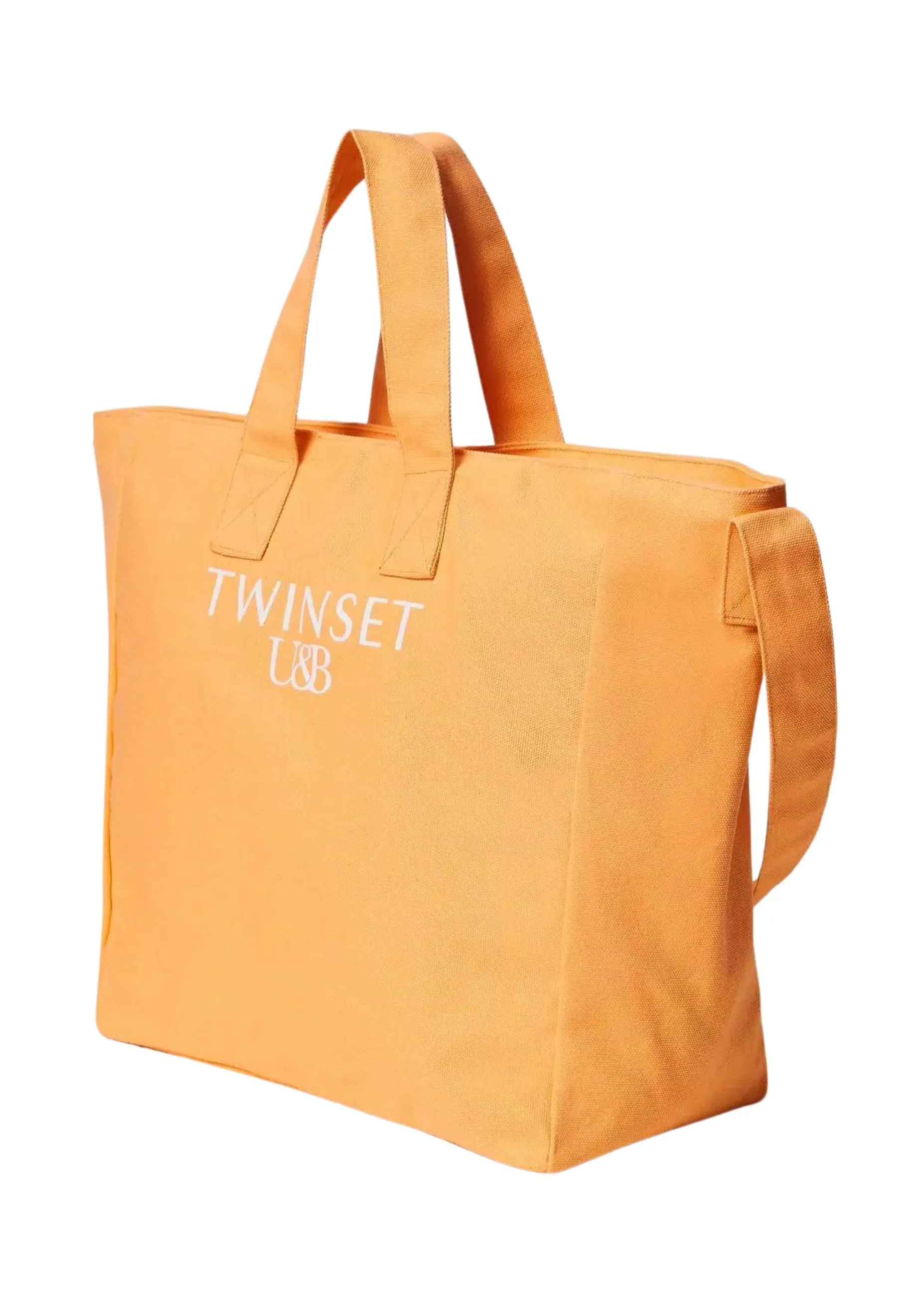 Borsa shopper in canvas con logo