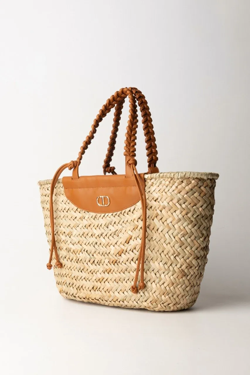 Borsa shopper in paglia BIC PAGLIA/CUOIO