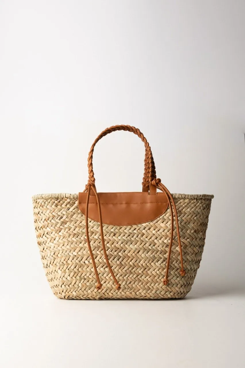 Borsa shopper in paglia BIC PAGLIA/CUOIO