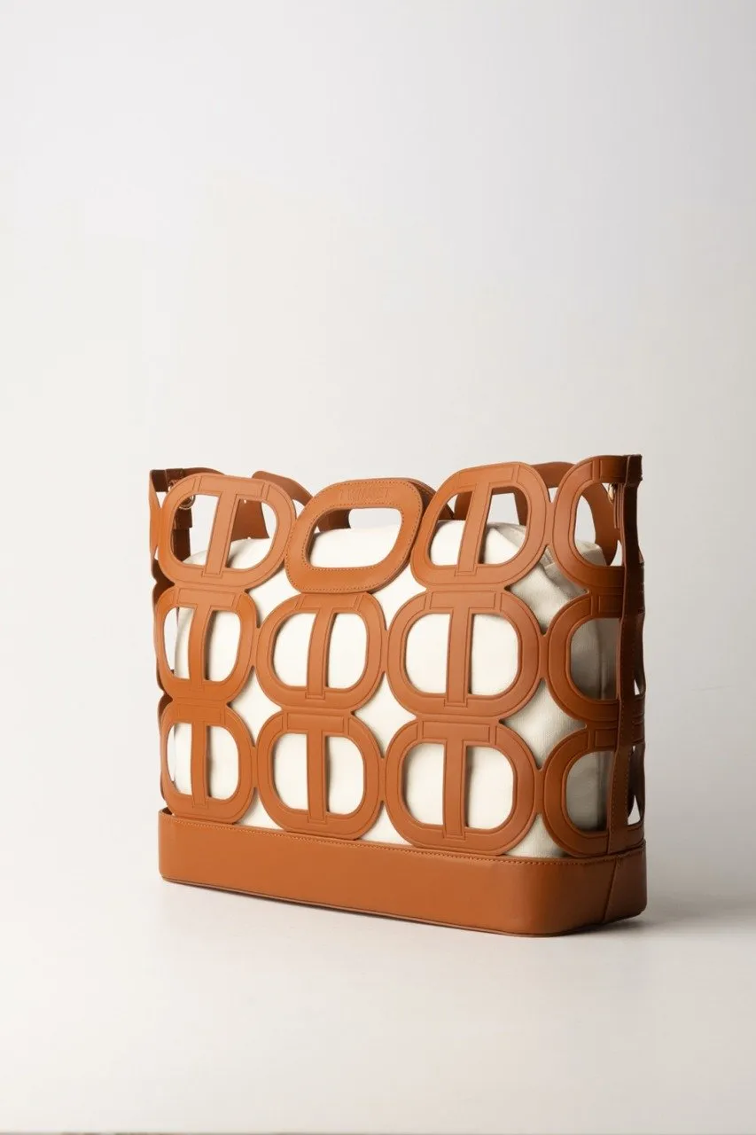 Borsa Shopper 'Lila' con logo Cuoio