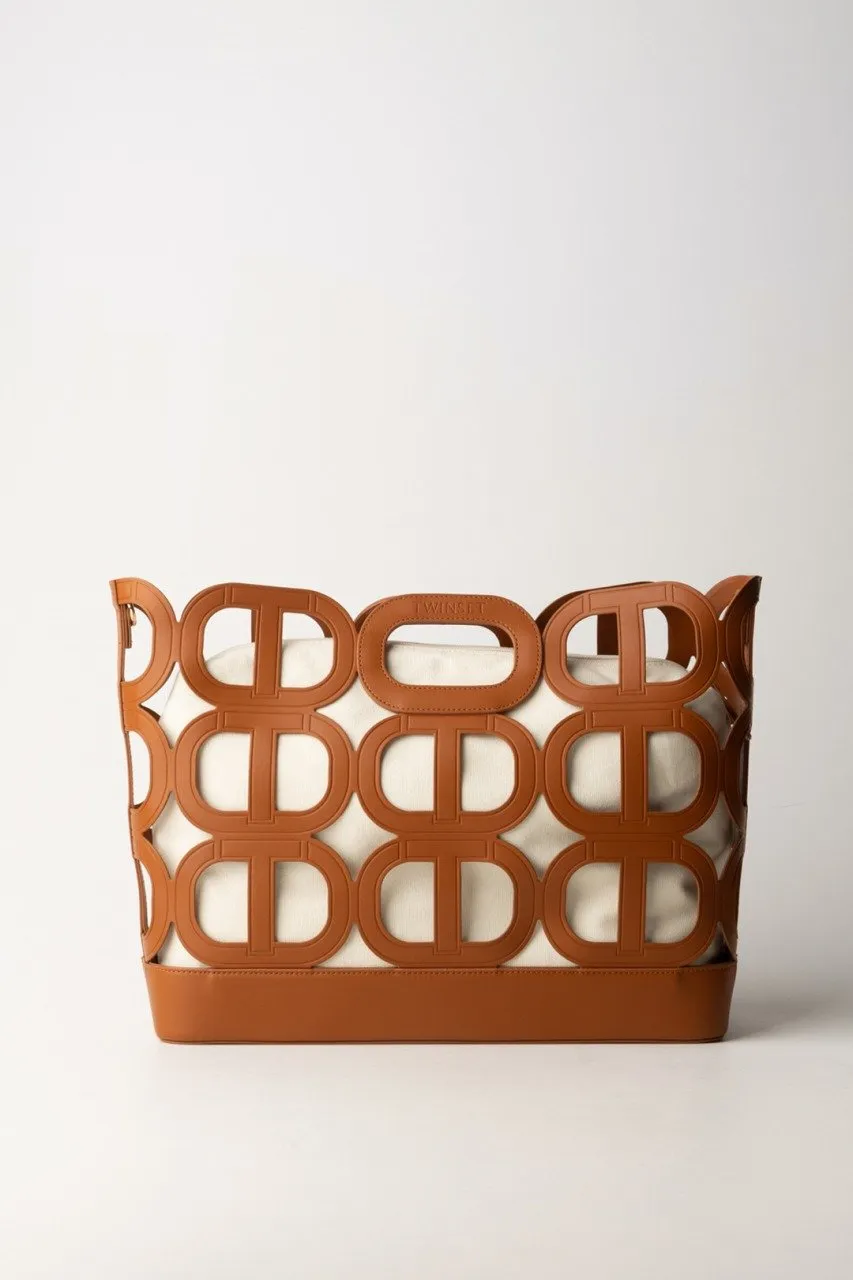 Borsa Shopper 'Lila' con logo Cuoio