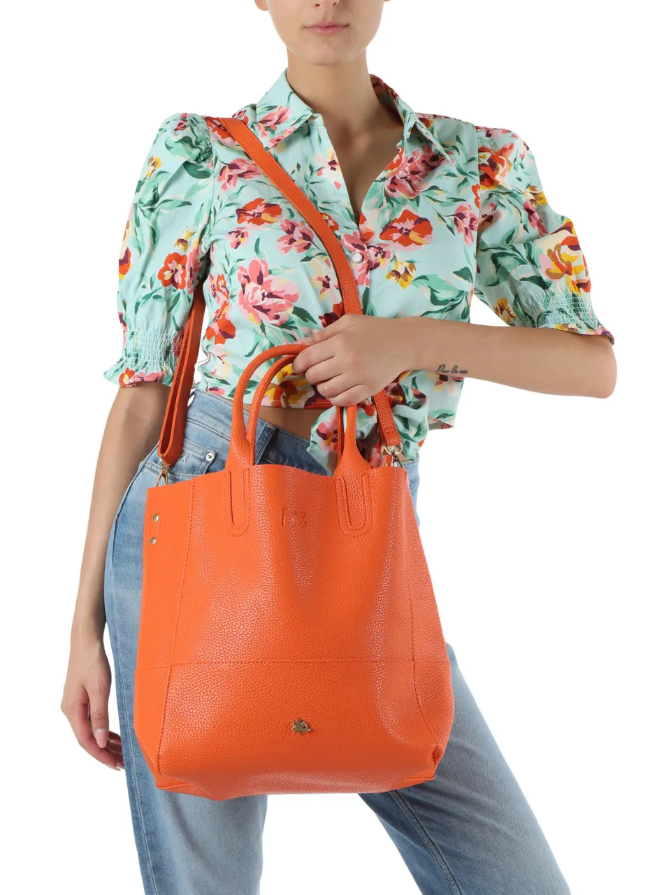 Borsa shopper media effetto martellato