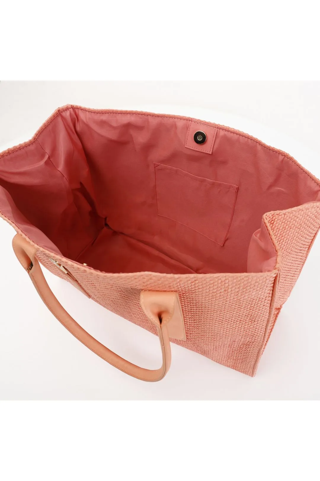 borsa squadrata con manici in tono e accessorio cafènoir albicocca