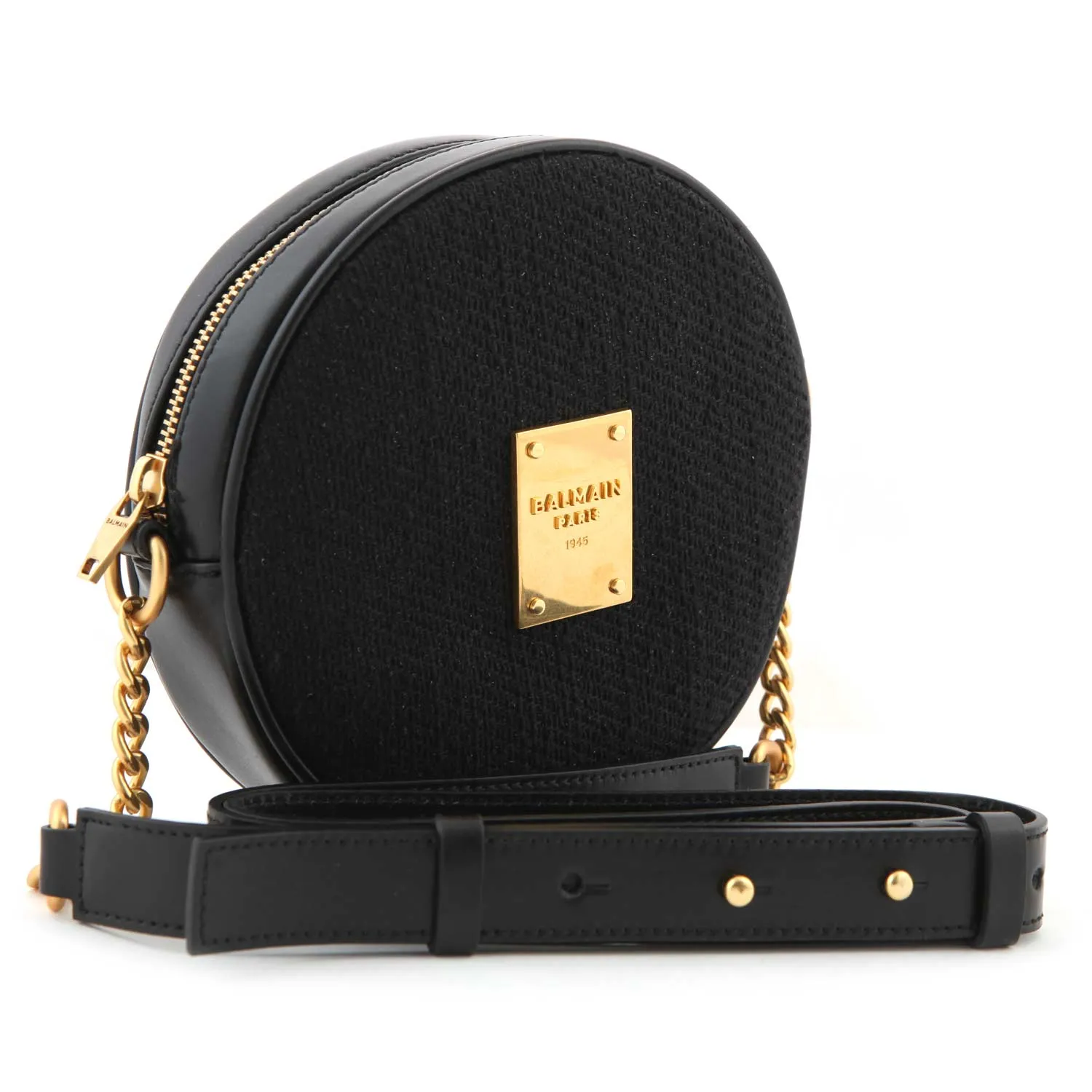 Borsa Tracolla Rotonda Nera E Oro