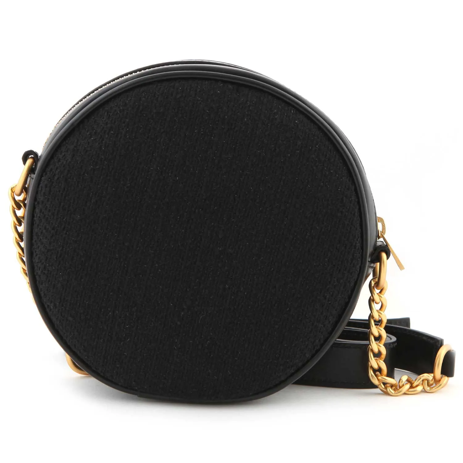 Borsa Tracolla Rotonda Nera E Oro