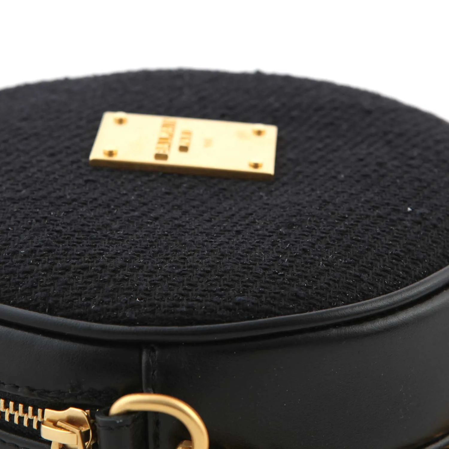 Borsa Tracolla Rotonda Nera E Oro