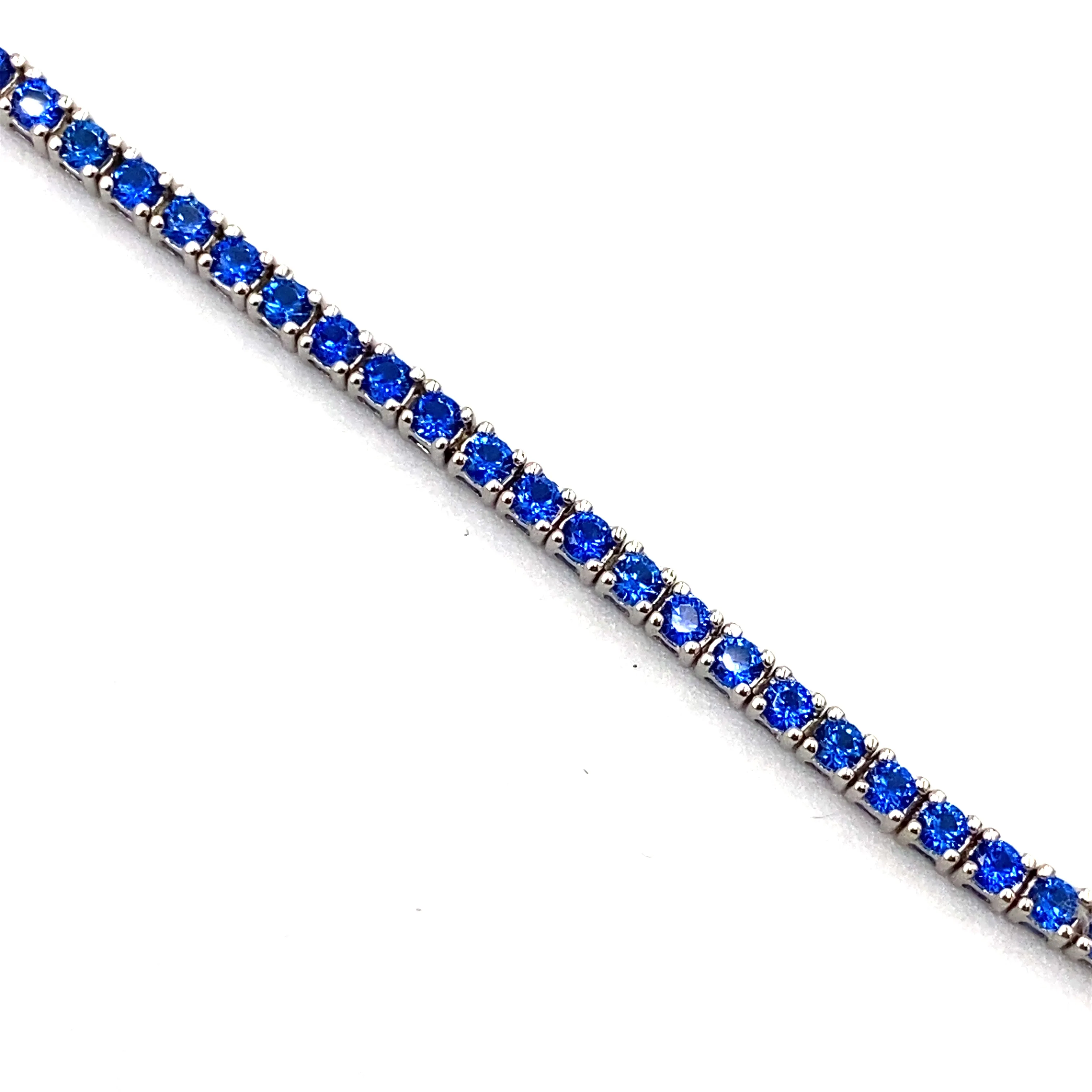 Bracciale Tennis Argento Cristalli Blu