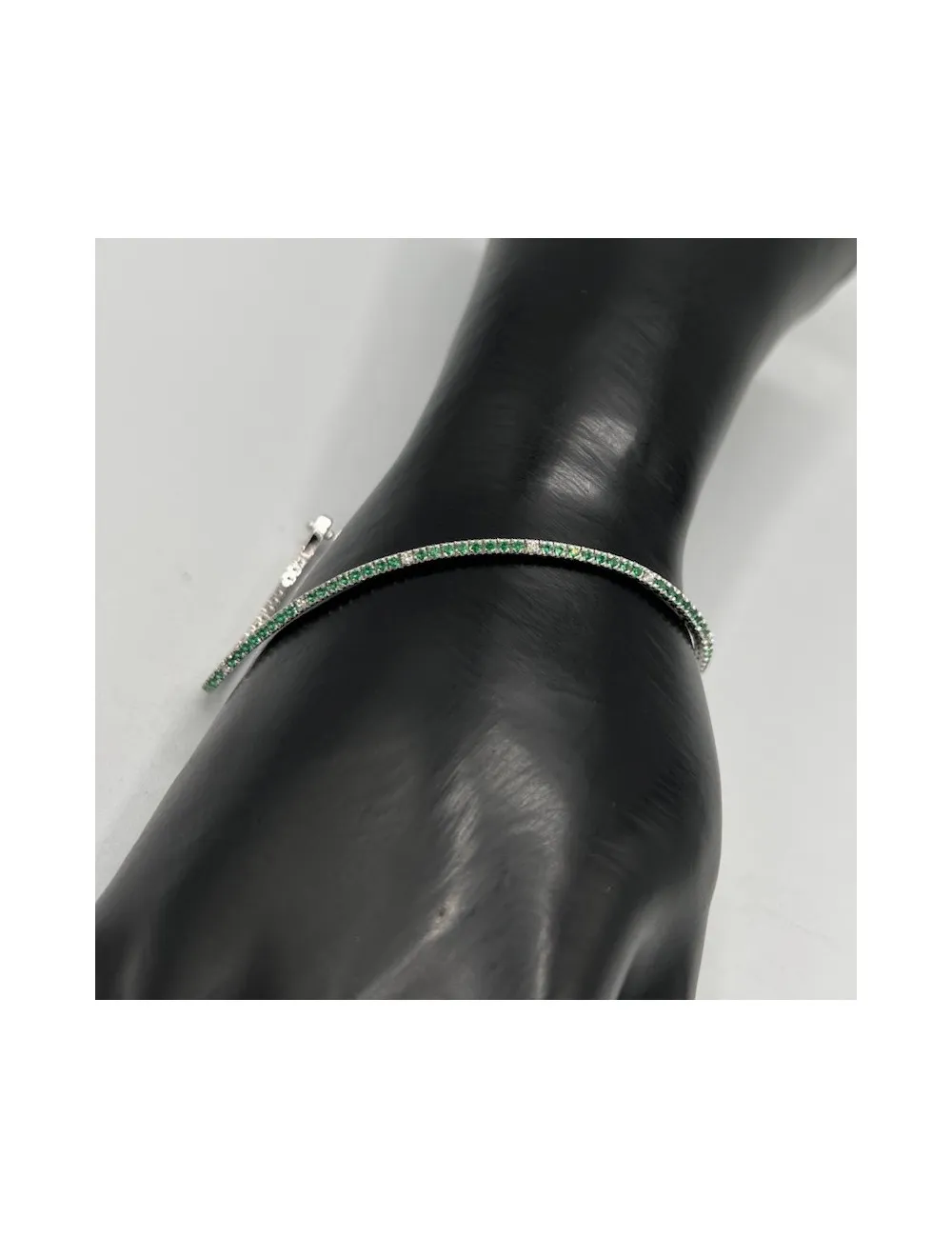 Bracciale Tennis con Smeraldi e Diamanti