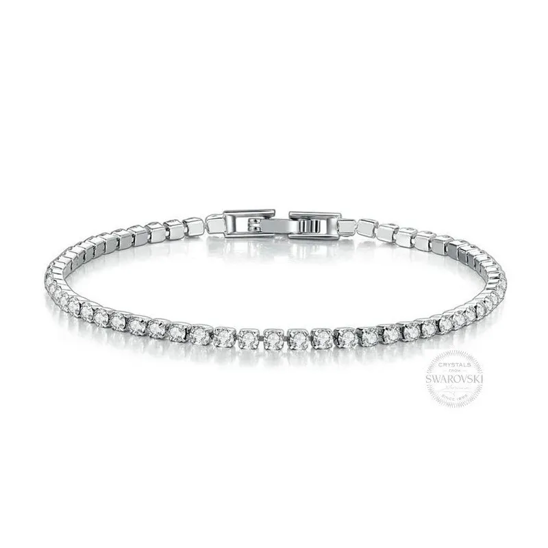 Bracciale Tennis unisex in acciaio inox regolabile