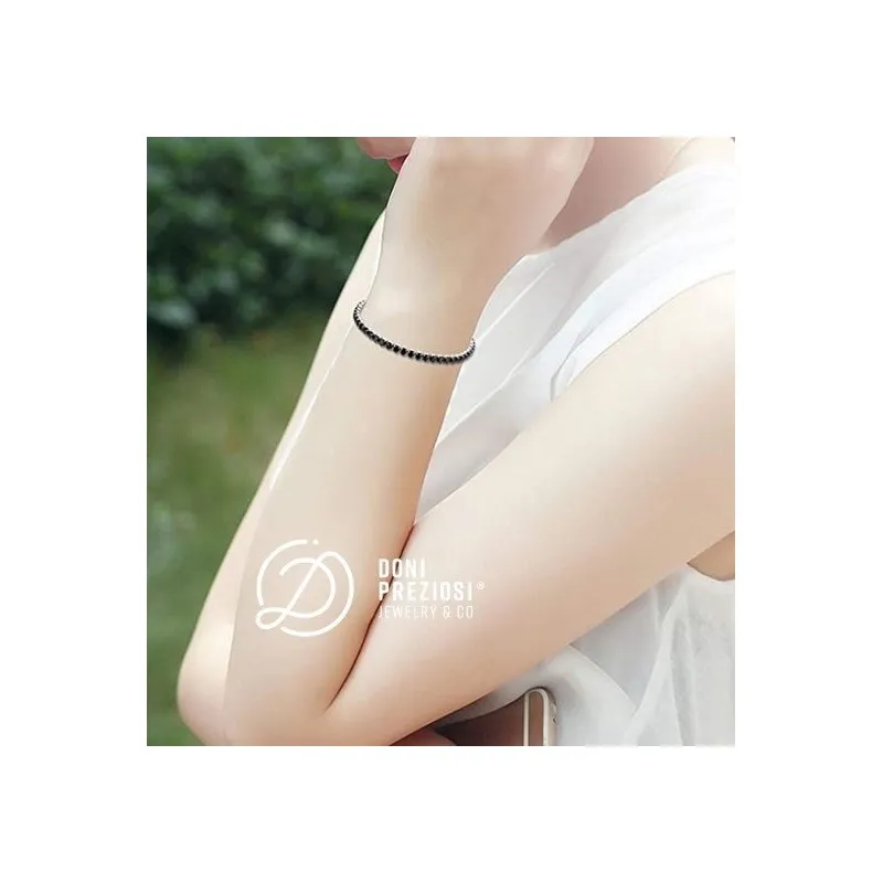 Bracciale Tennis unisex in acciaio inox regolabile