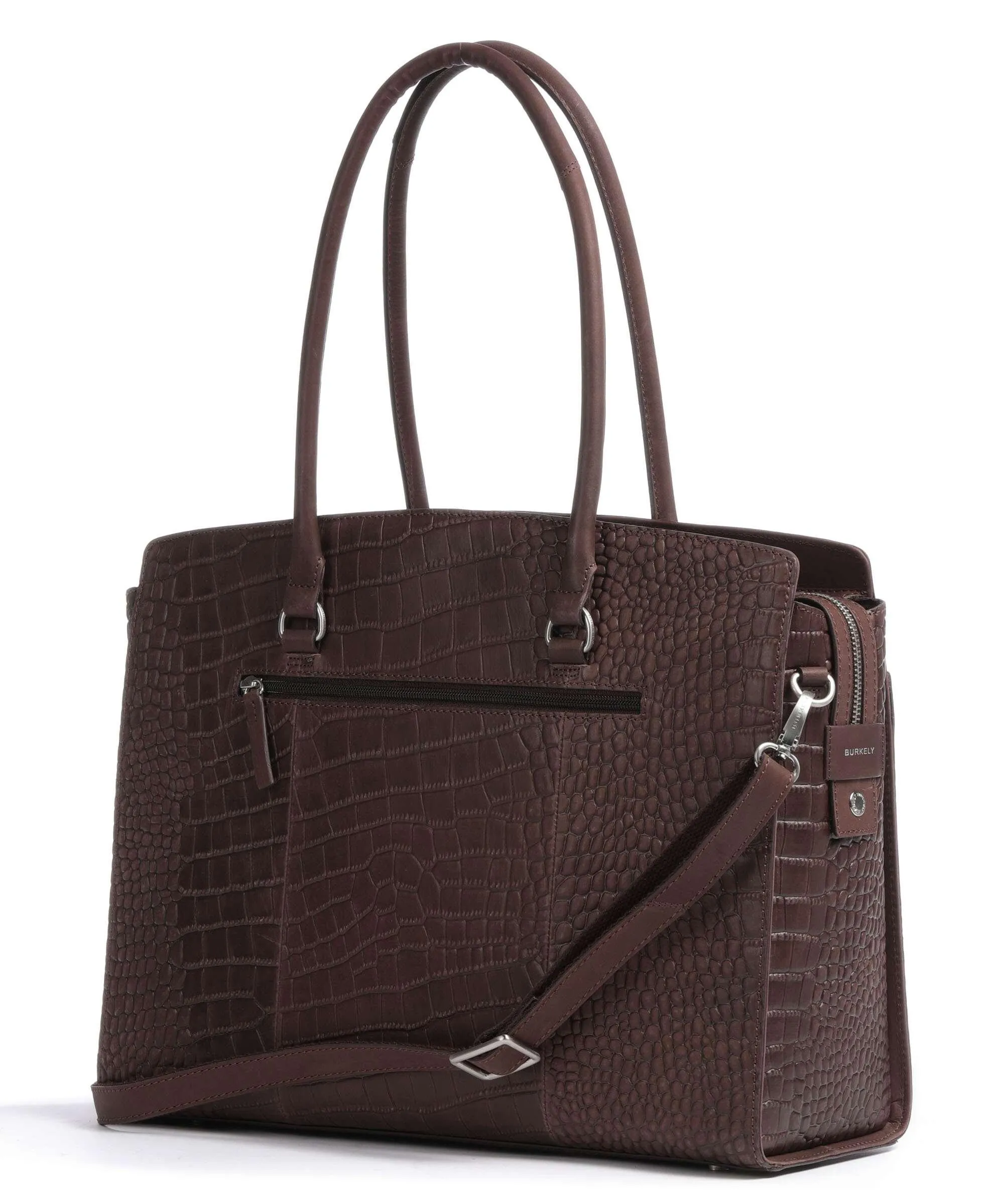  Burkely Cool Colbie Borsa shopper 15″ pelle in rilievo marrone scuro  