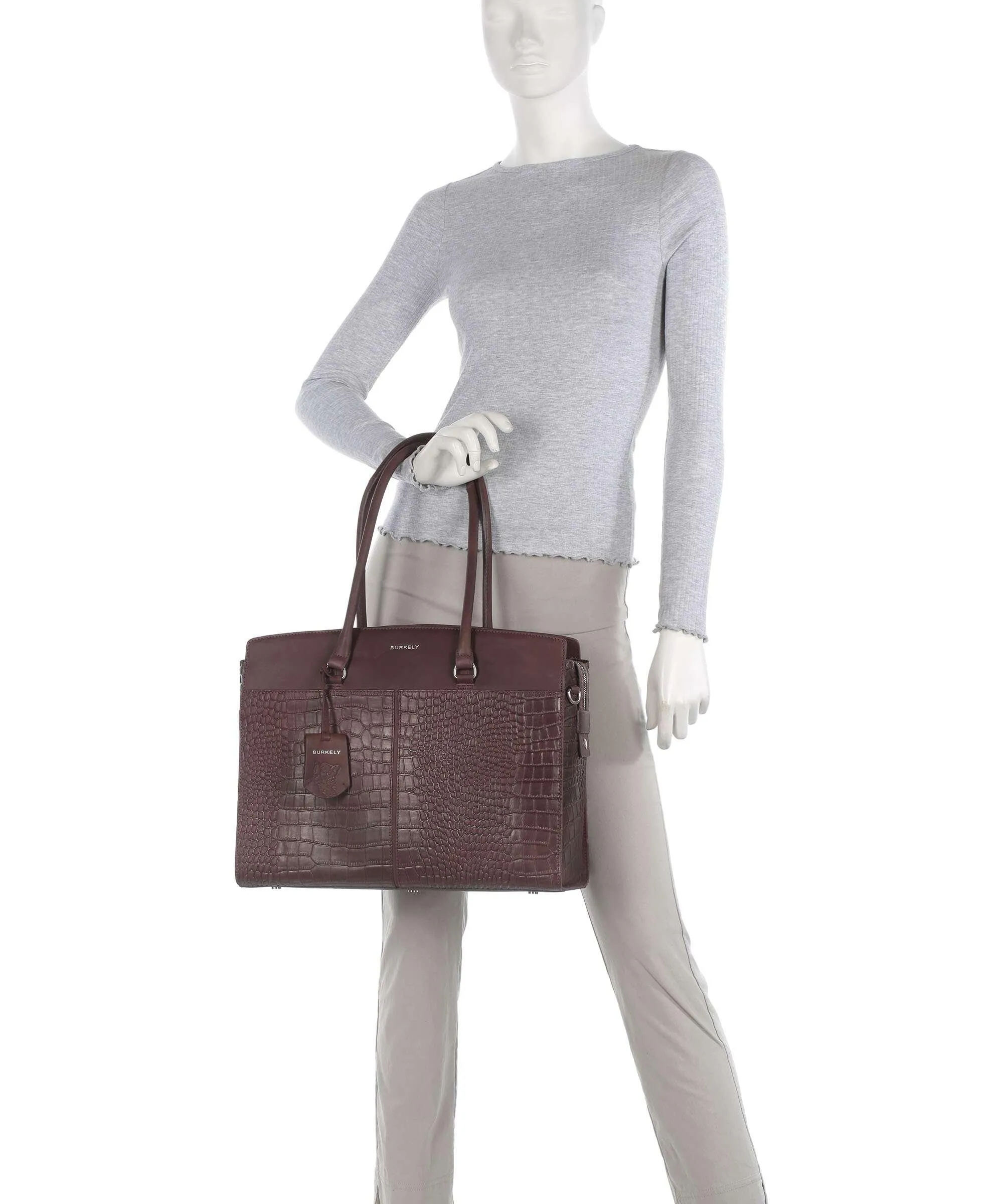  Burkely Cool Colbie Borsa shopper 15″ pelle in rilievo marrone scuro  