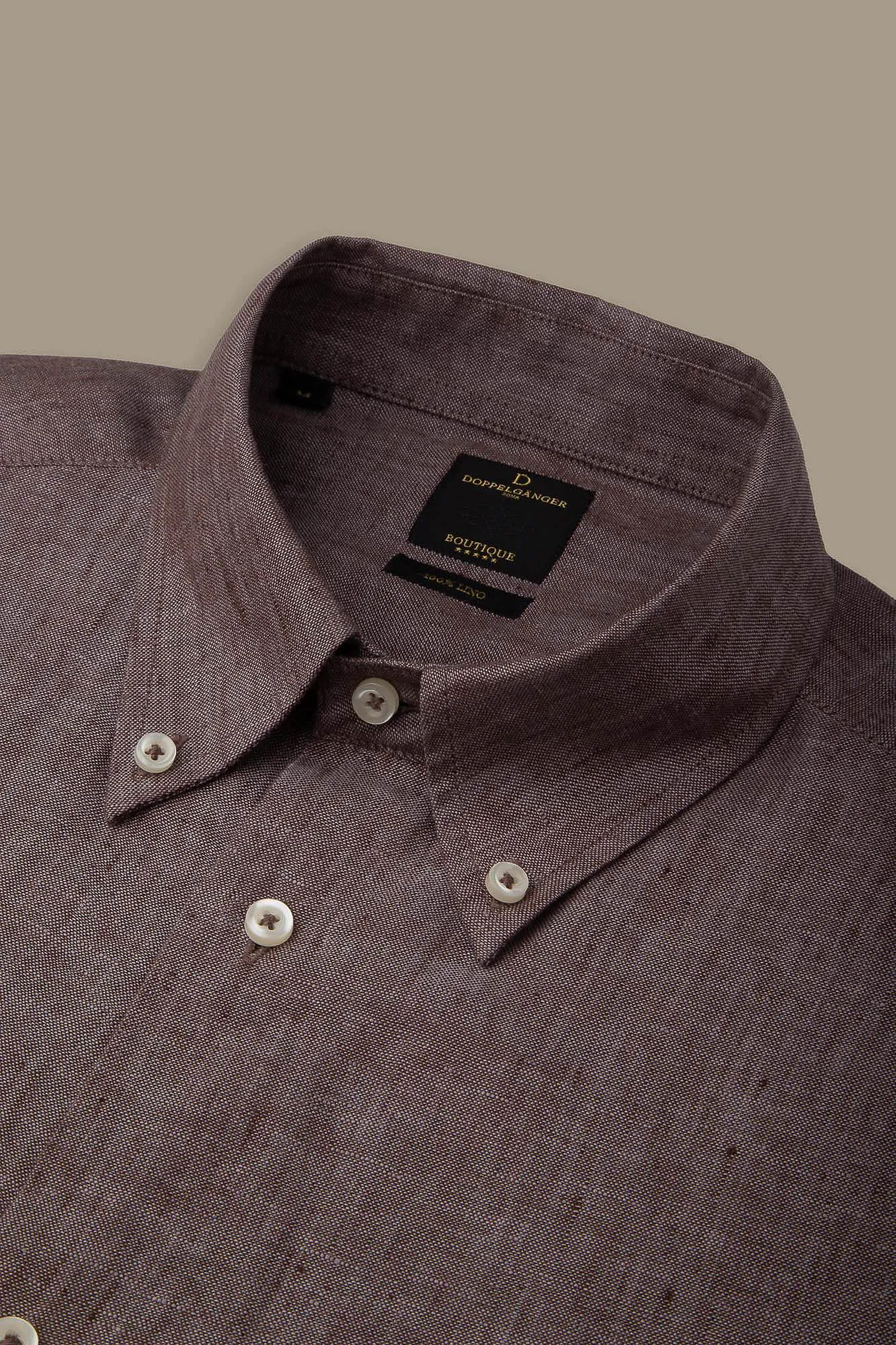 Camicia casual collo button down 100% lino uomo