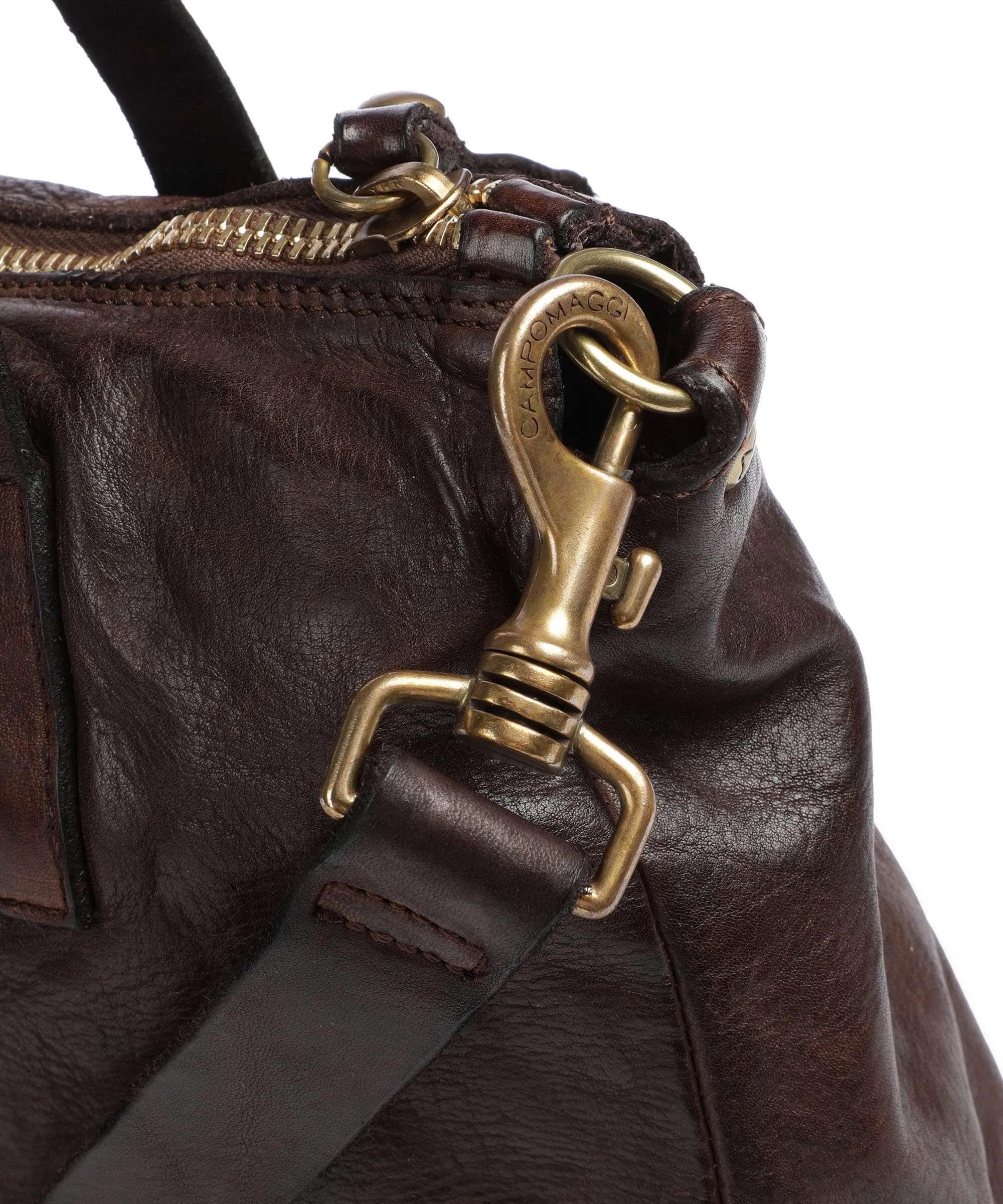  Campomaggi Borsa shopper pelle di vacchetta grana marrone scuro  