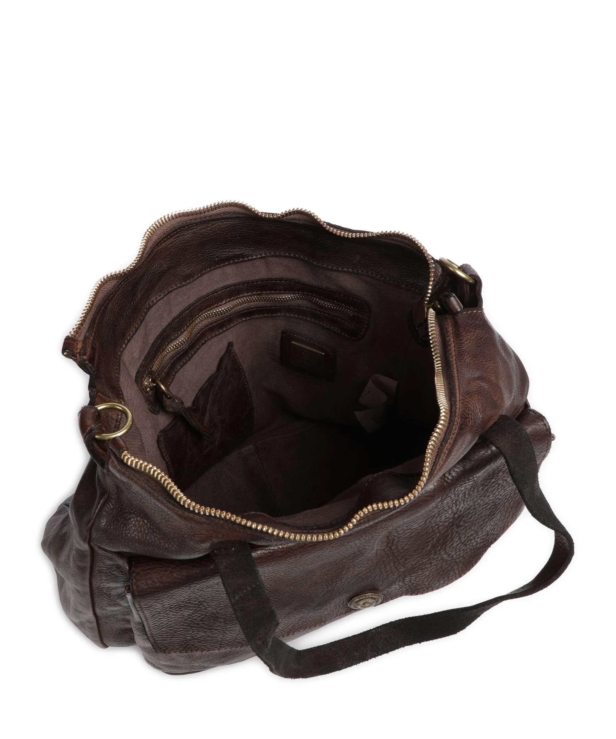  Campomaggi Borsa shopper pelle di vacchetta grana marrone scuro  