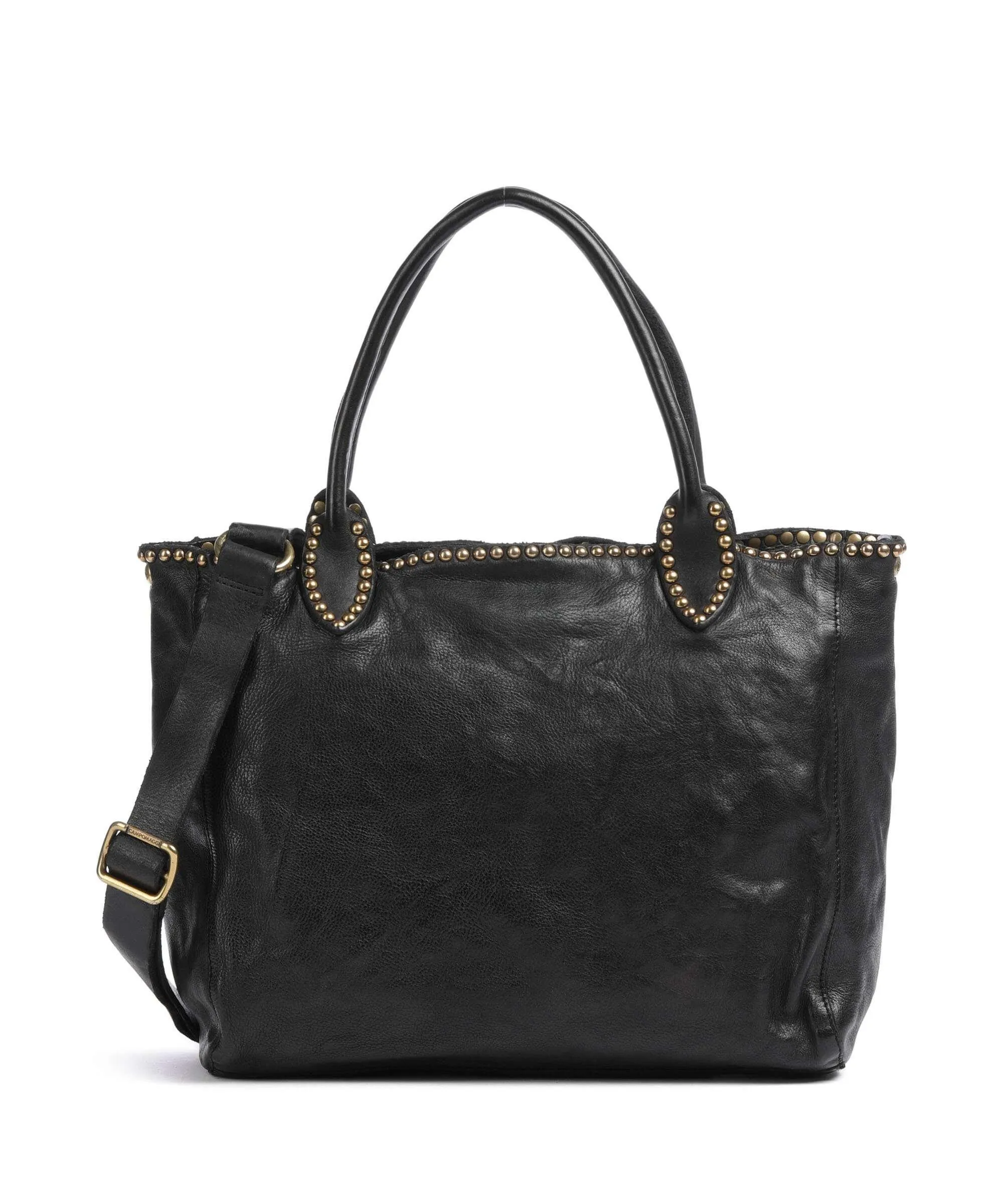 Campomaggi Borsa shopper pelle di vacchetta grana nero  