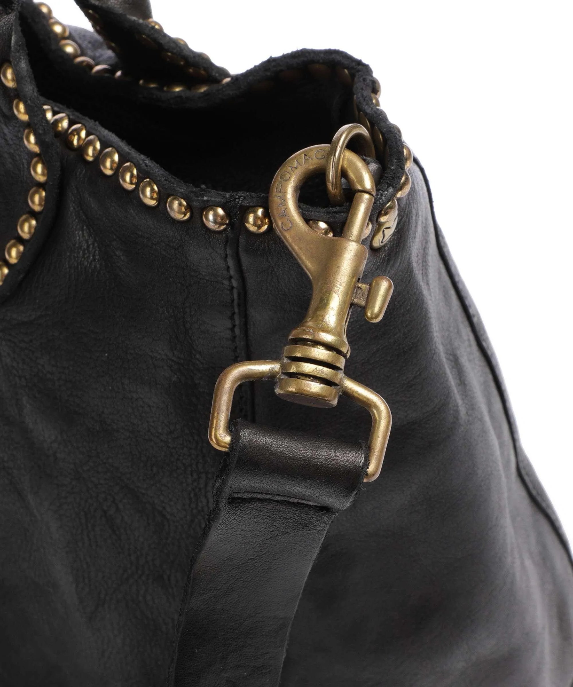  Campomaggi Borsa shopper pelle di vacchetta grana nero  