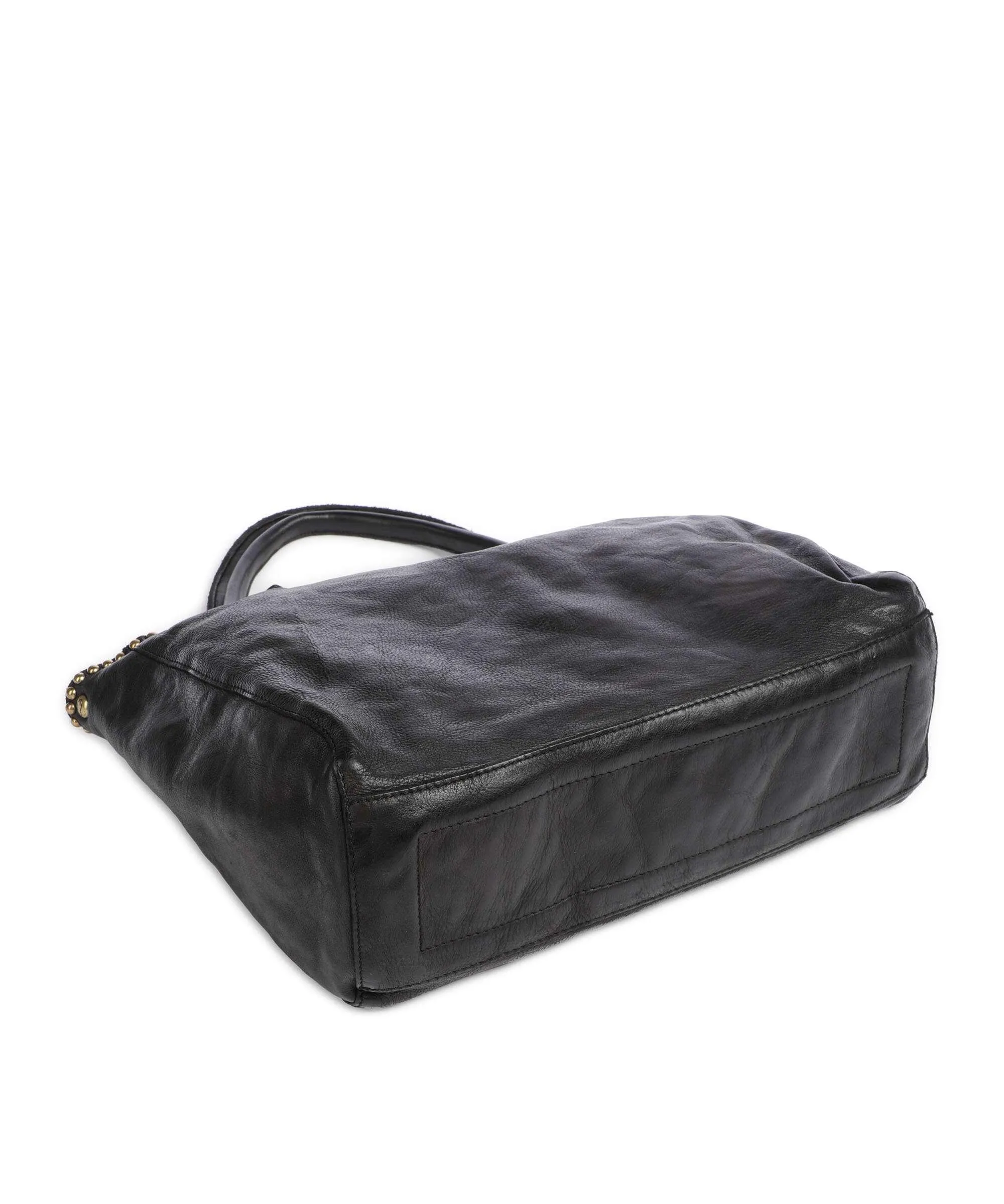  Campomaggi Borsa shopper pelle di vacchetta grana nero  