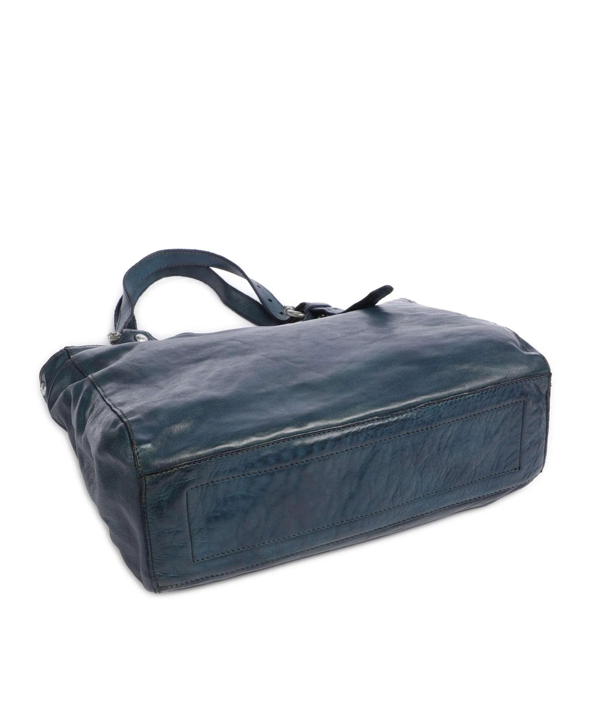  Campomaggi Borsa shopper pelle di vacchetta grana petrol  