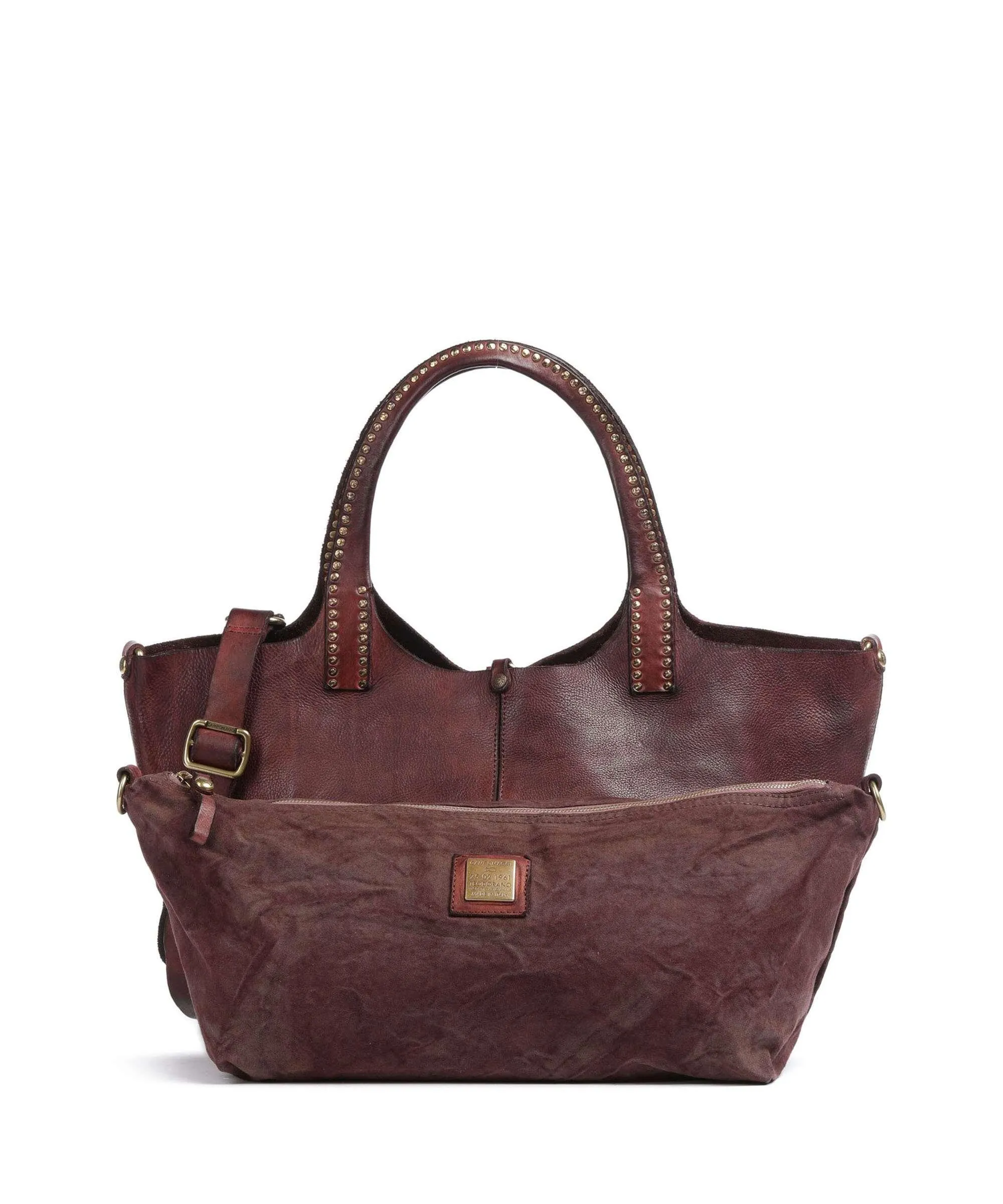  Campomaggi Borsa shopper pelle di vacchetta grana vino  
