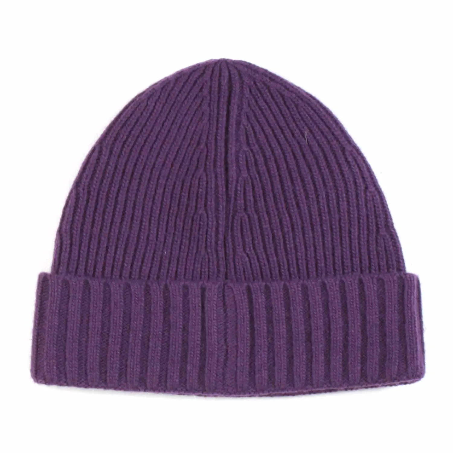 Cappello Di Lana Viola A Coste