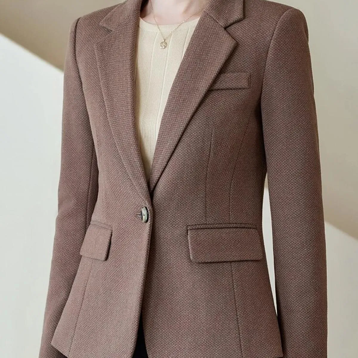 Cappotto da lavoro formale da donna autunno inverno nuovo arrivo autunno inverno giacca da donna albicocca nera da lavoro femmin