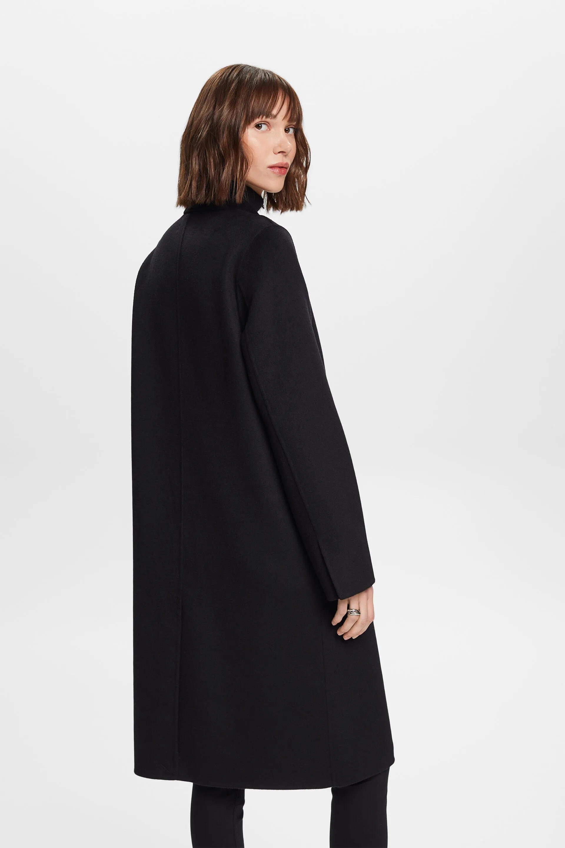 Cappotto doppiopetto in misto lana