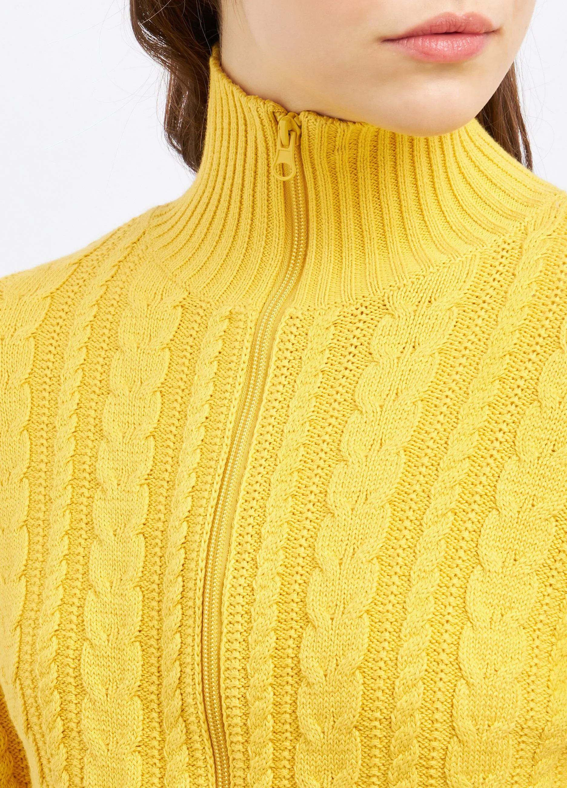 Cardigan in misto cotone a treccia donna