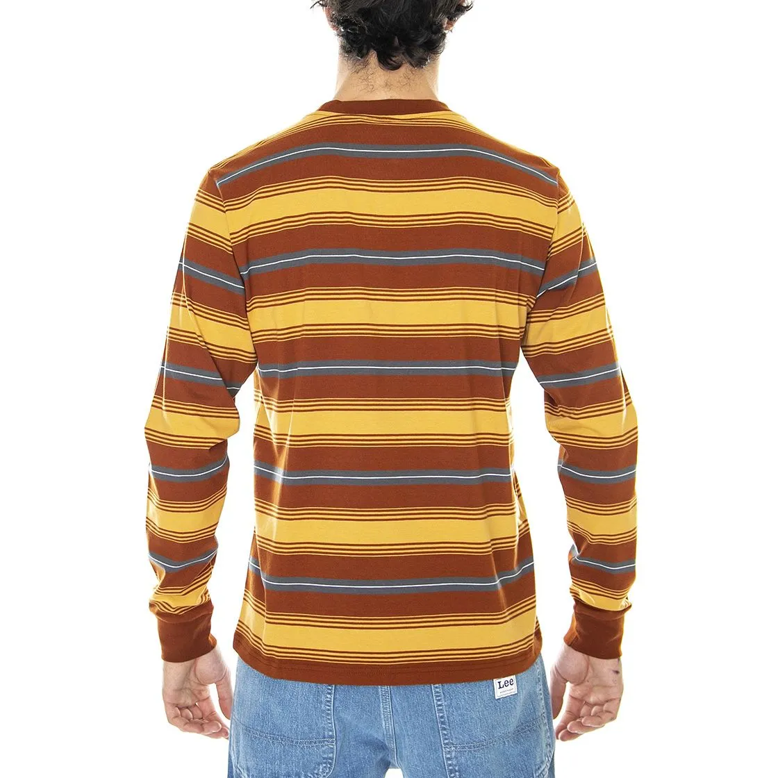 CARHARTT WIP L/S Buren T-Shirt Buren Stripe, Brandy - Maglietta Girocollo Maniche Lunghe Uomo Multicolore    