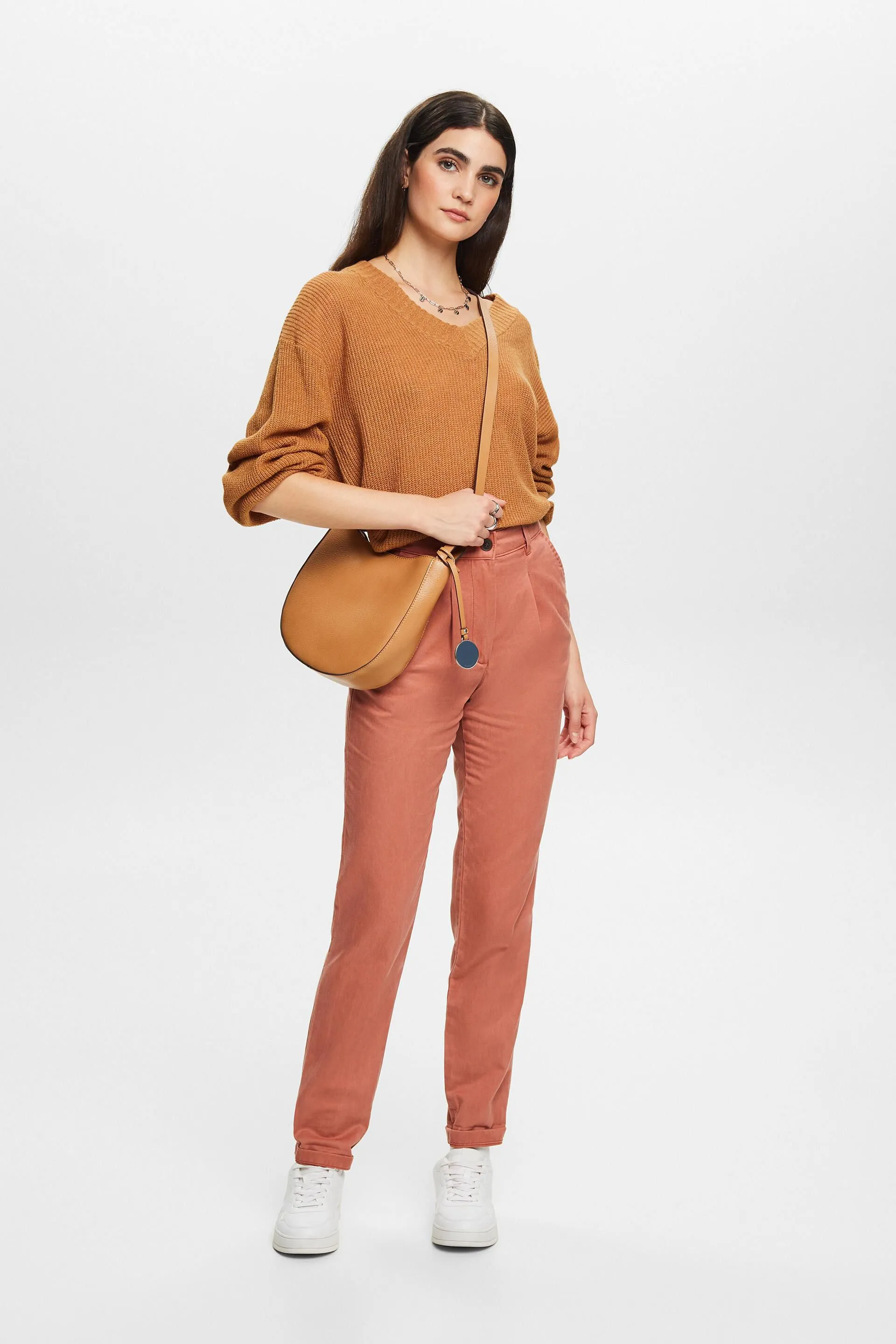 Chino a vita media in misto cotone