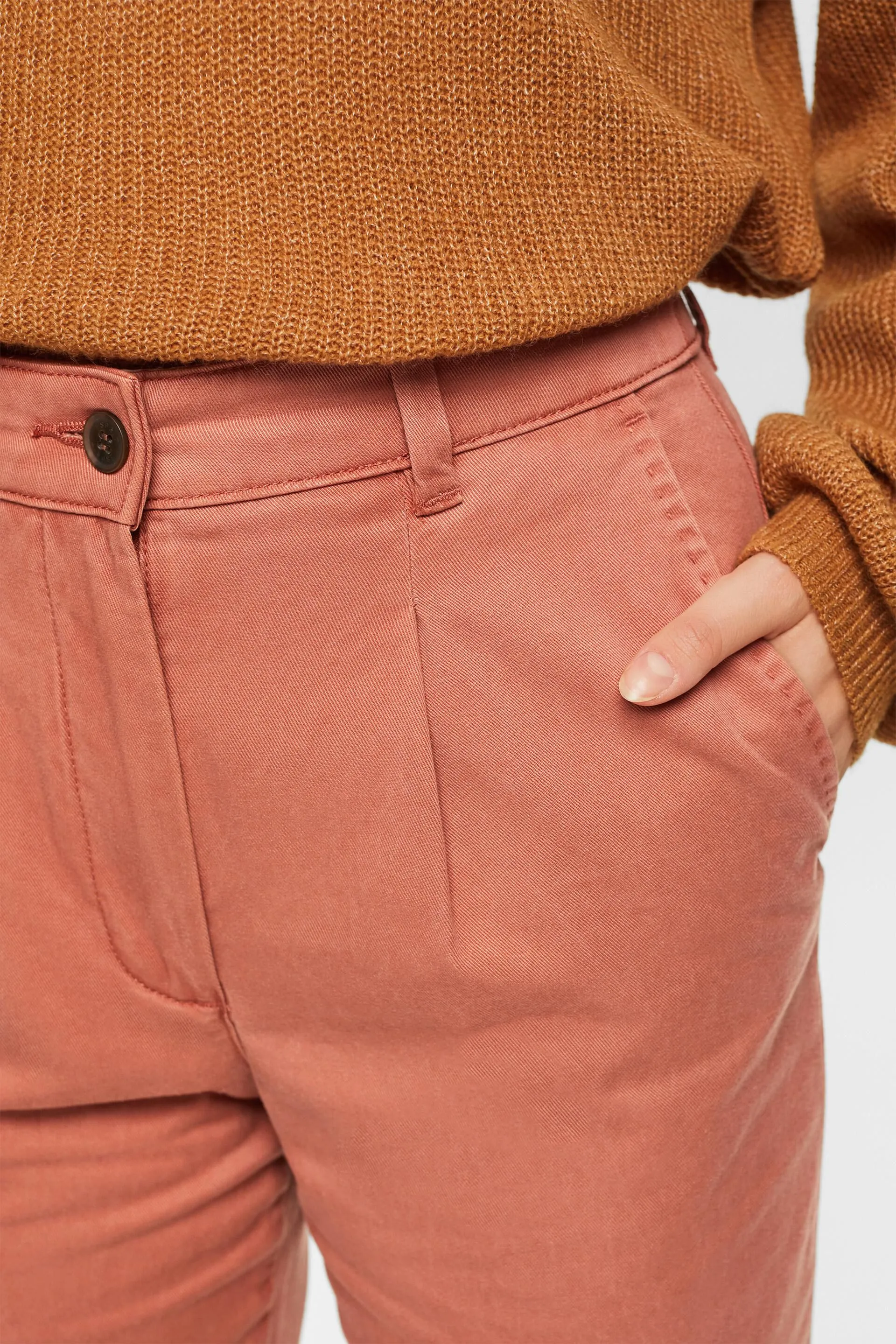 Chino a vita media in misto cotone