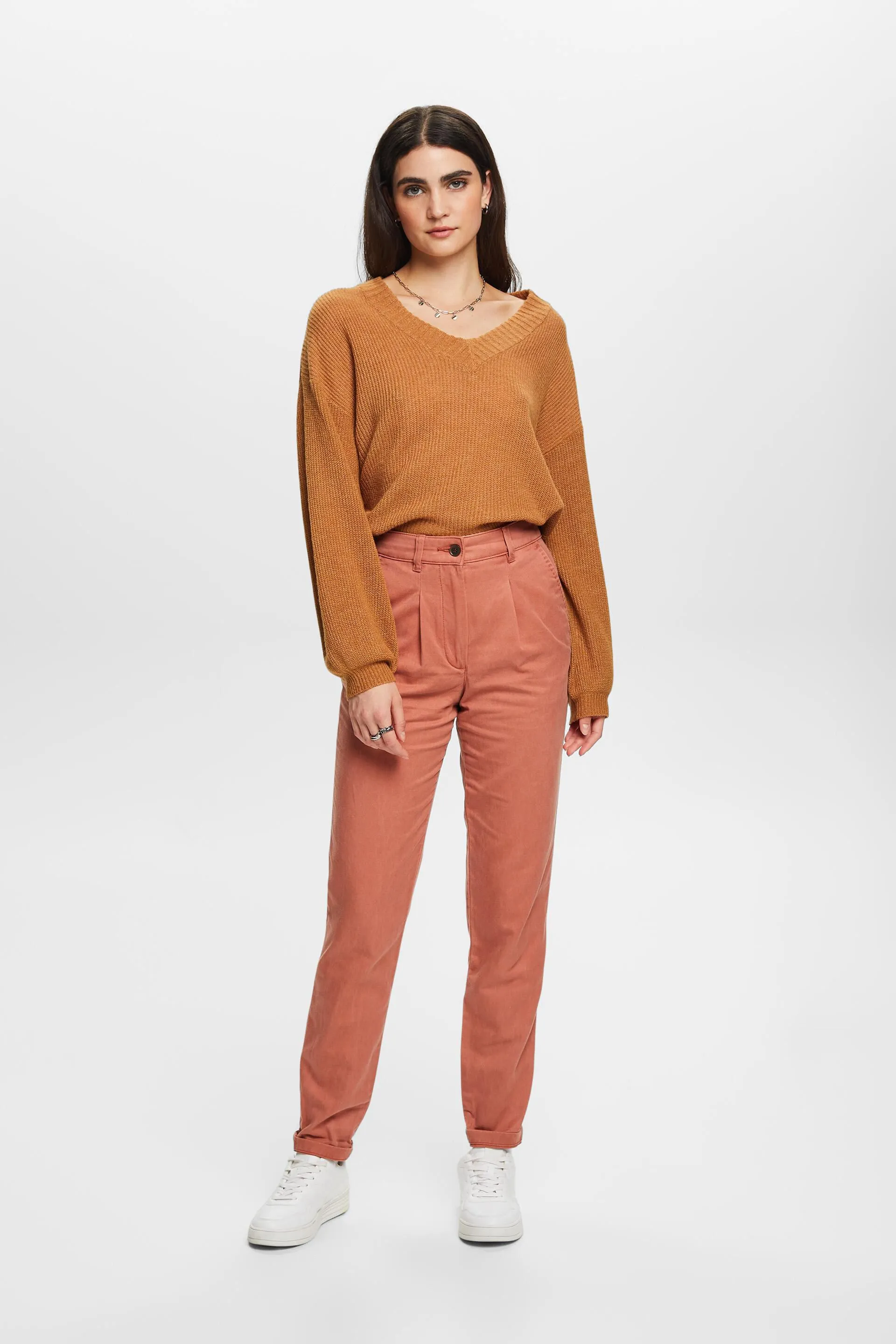 Chino a vita media in misto cotone