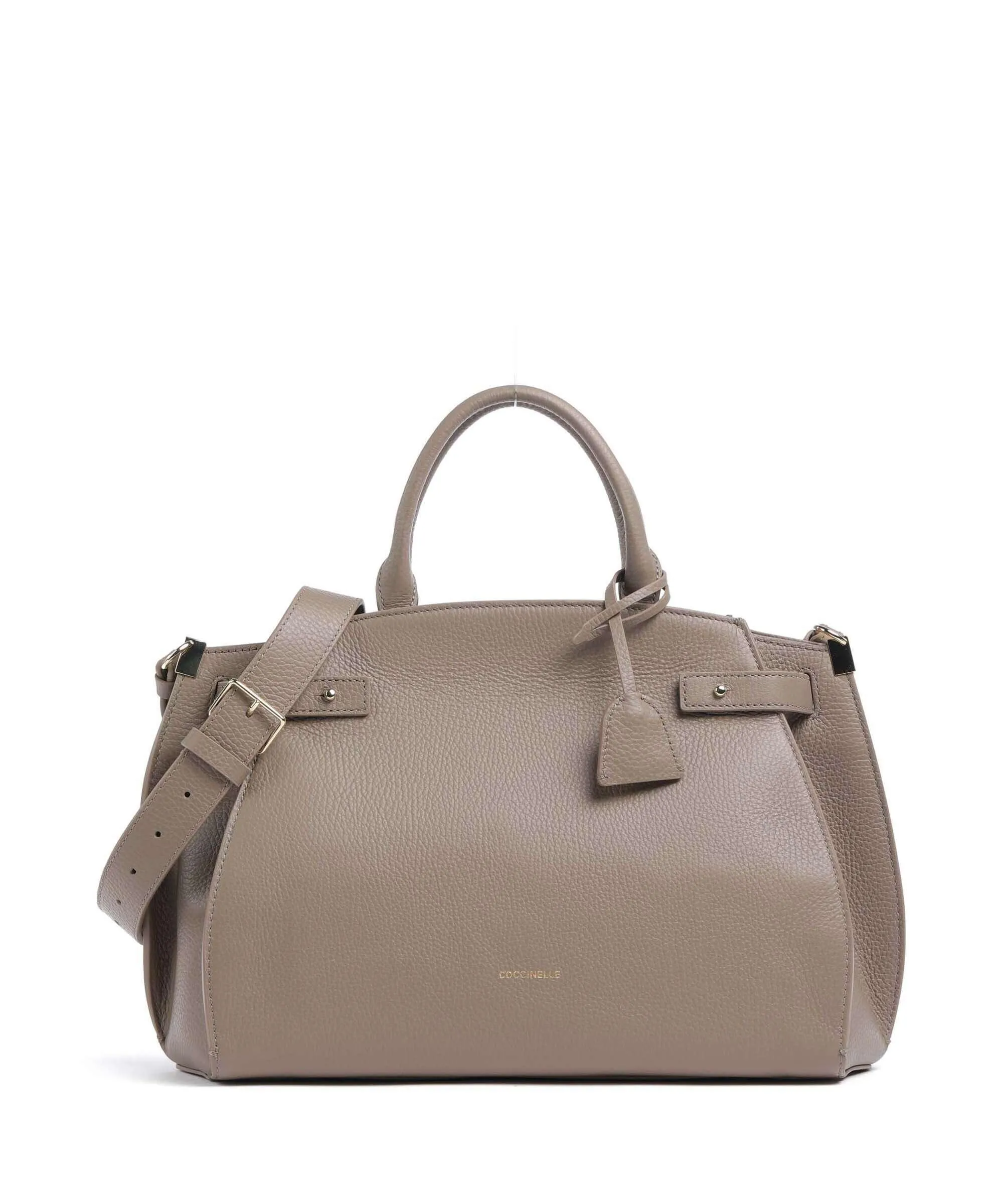  Coccinelle Kliche Borsa a mano pelle di vacchetta grana taupe  
