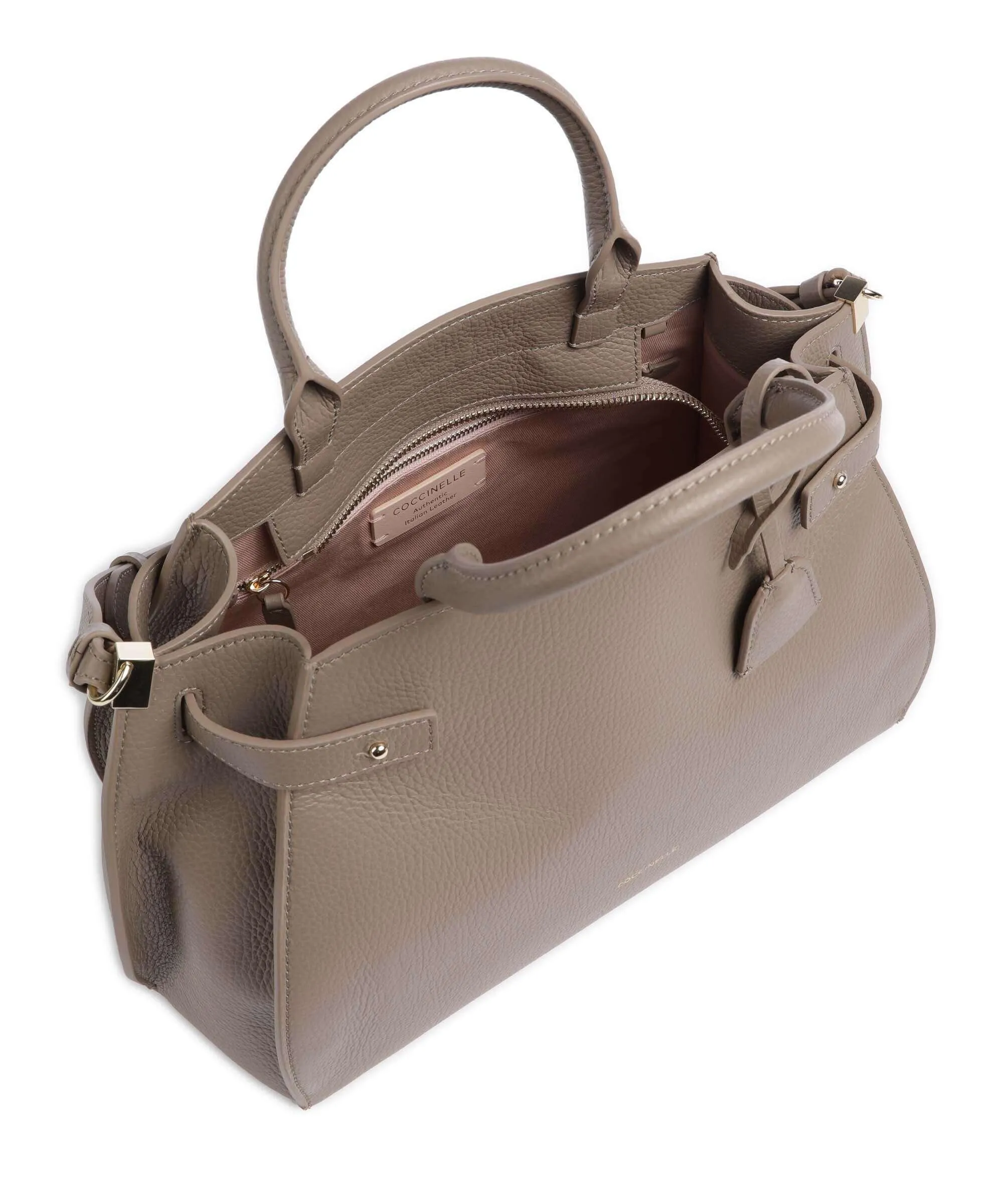  Coccinelle Kliche Borsa a mano pelle di vacchetta grana taupe  