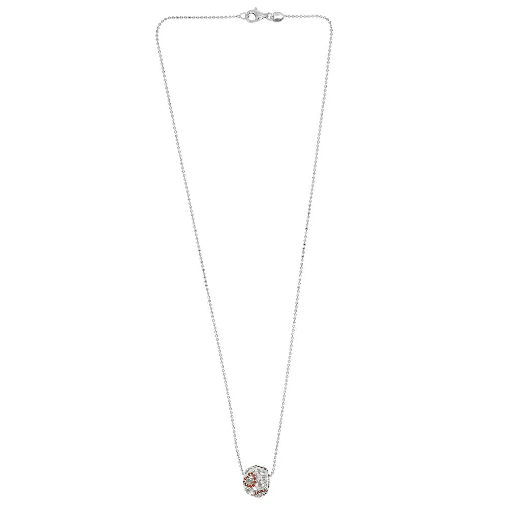Collana con Ciondolo Cuore Rosso in Argento