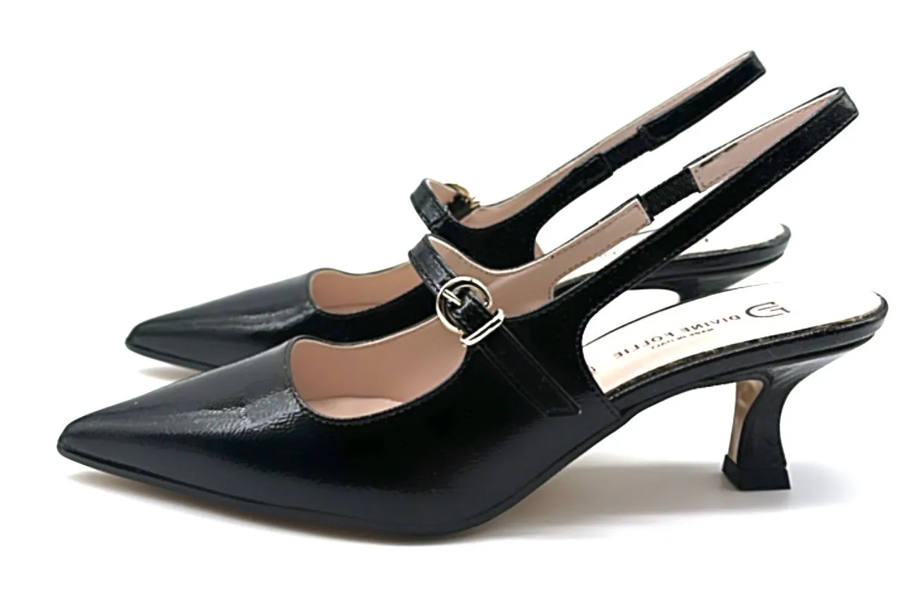 Divine Follie - Slingback in pelle Black