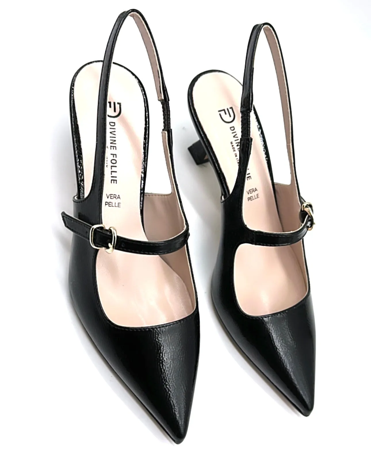 Divine Follie - Slingback in pelle Black