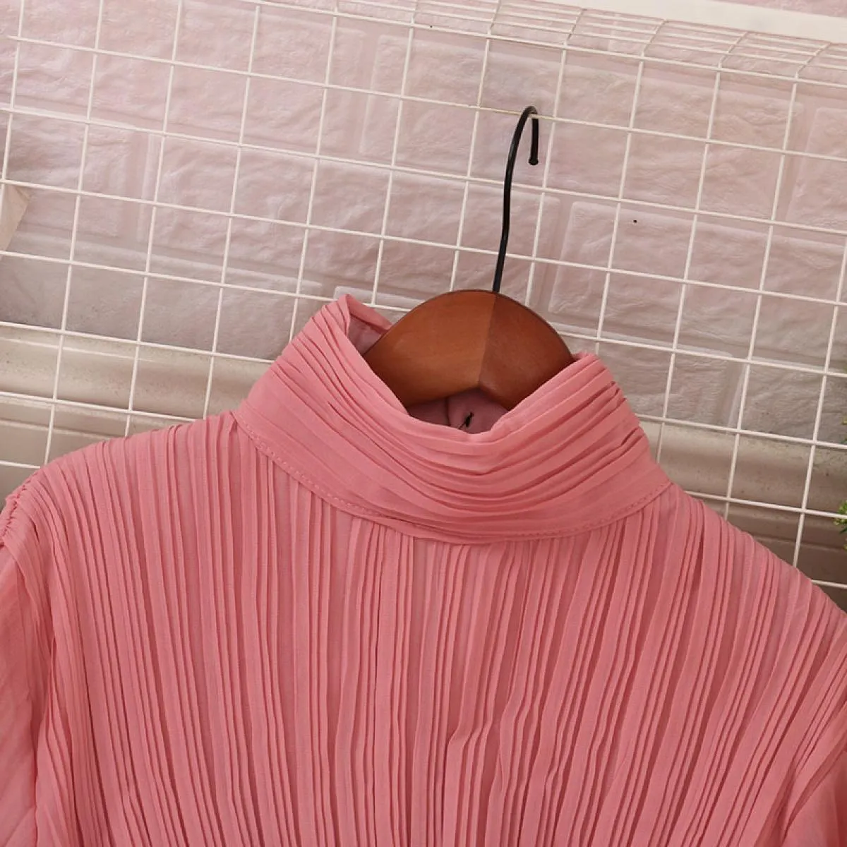 Estate elegante abito longuette per le donne pieghe a pieghe manica svasata lungo chiffon femminile abiti da sera festa Tarf 202