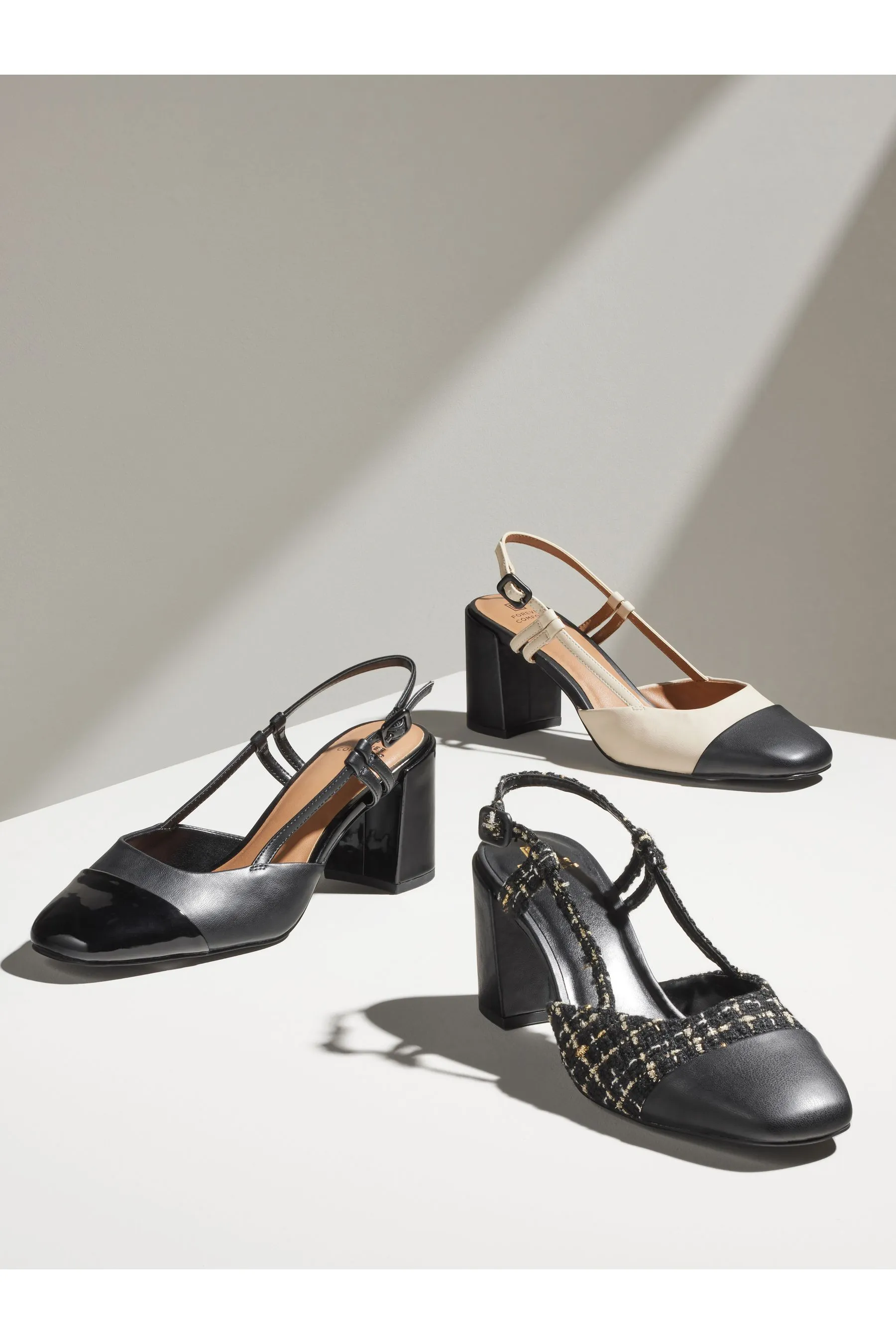 Forever Comfort® - scarpe da ginnastica con tacco largo e cinturino sul retro - Scarpe