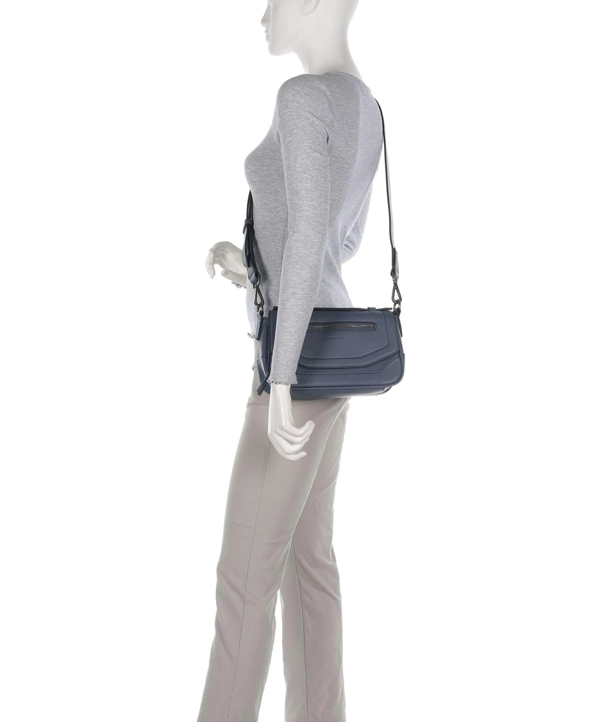  FredsBruder Bestie Borsa a tracolla pelle riciclato blu-grigio  