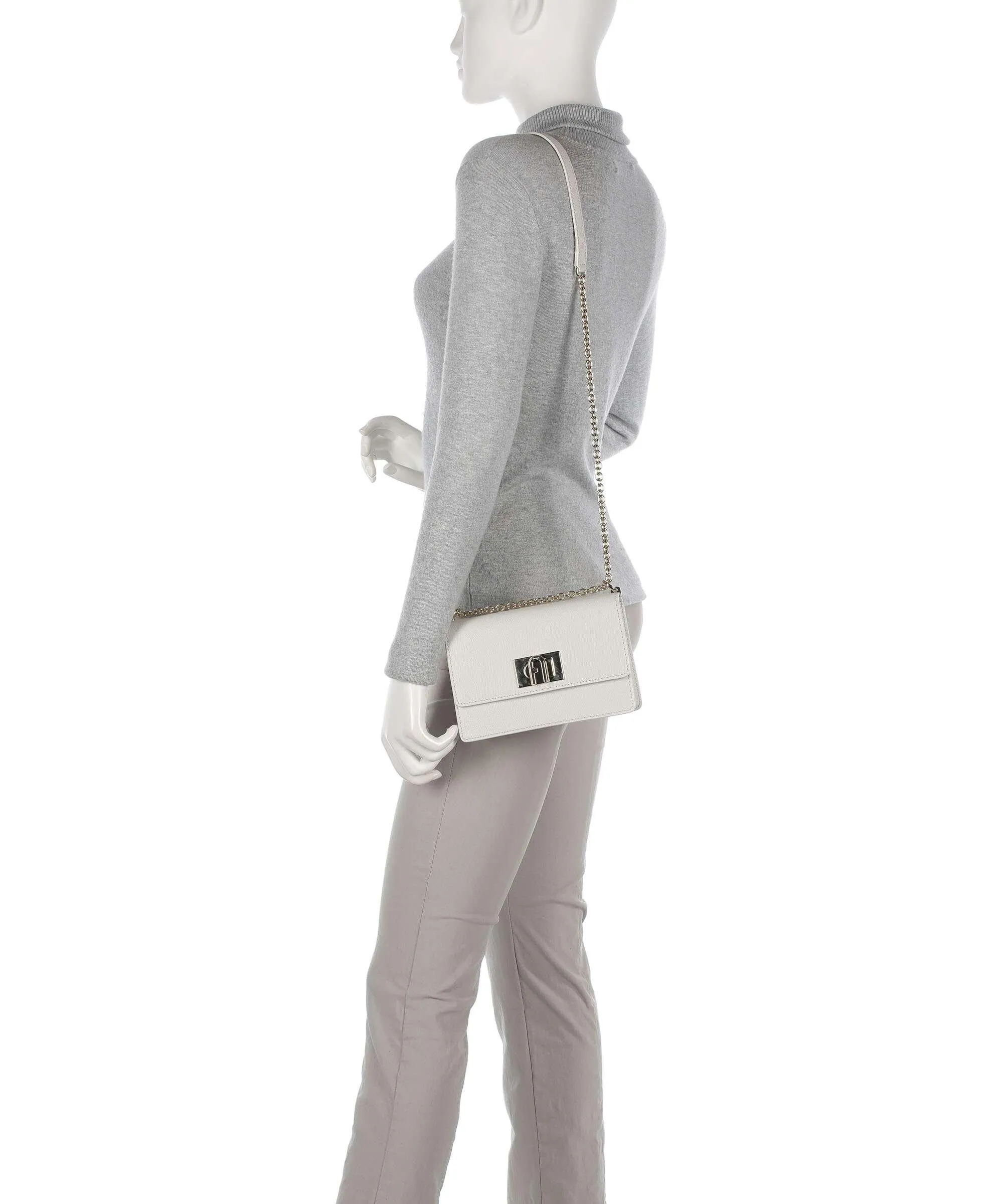  Furla 1927 Mini Borsa a spalla pelle di vacchetta grana avorio  
