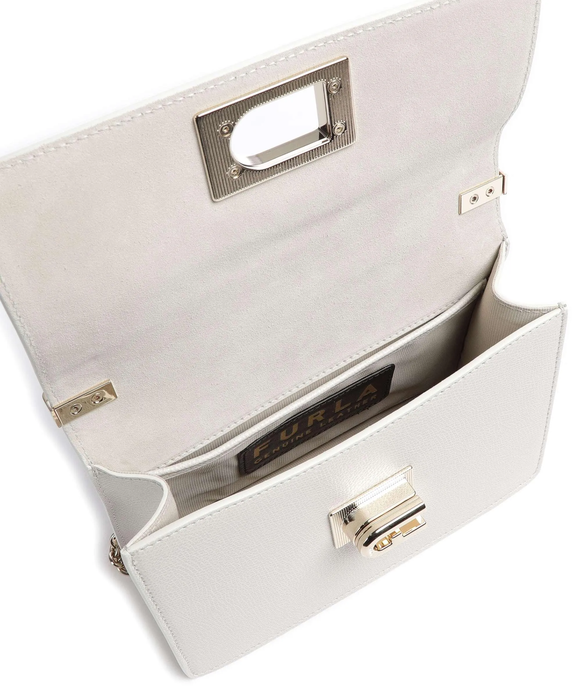  Furla 1927 Mini Borsa a spalla pelle di vacchetta grana avorio  